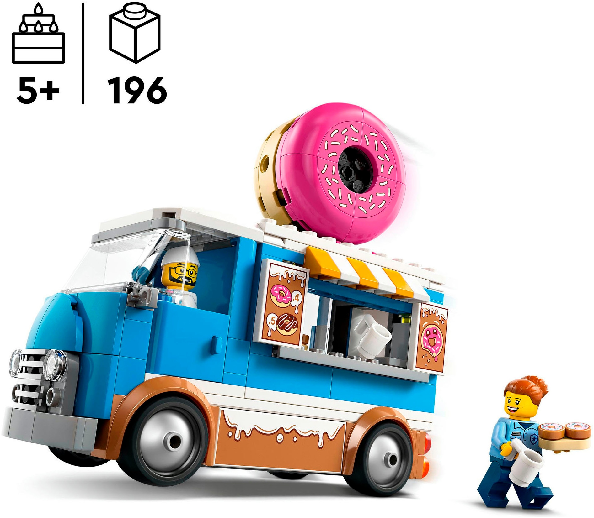 LEGO® Konstruktionsspielsteine »Donut Truck (60452), LEGO City«, (196 St.), Made in Europe