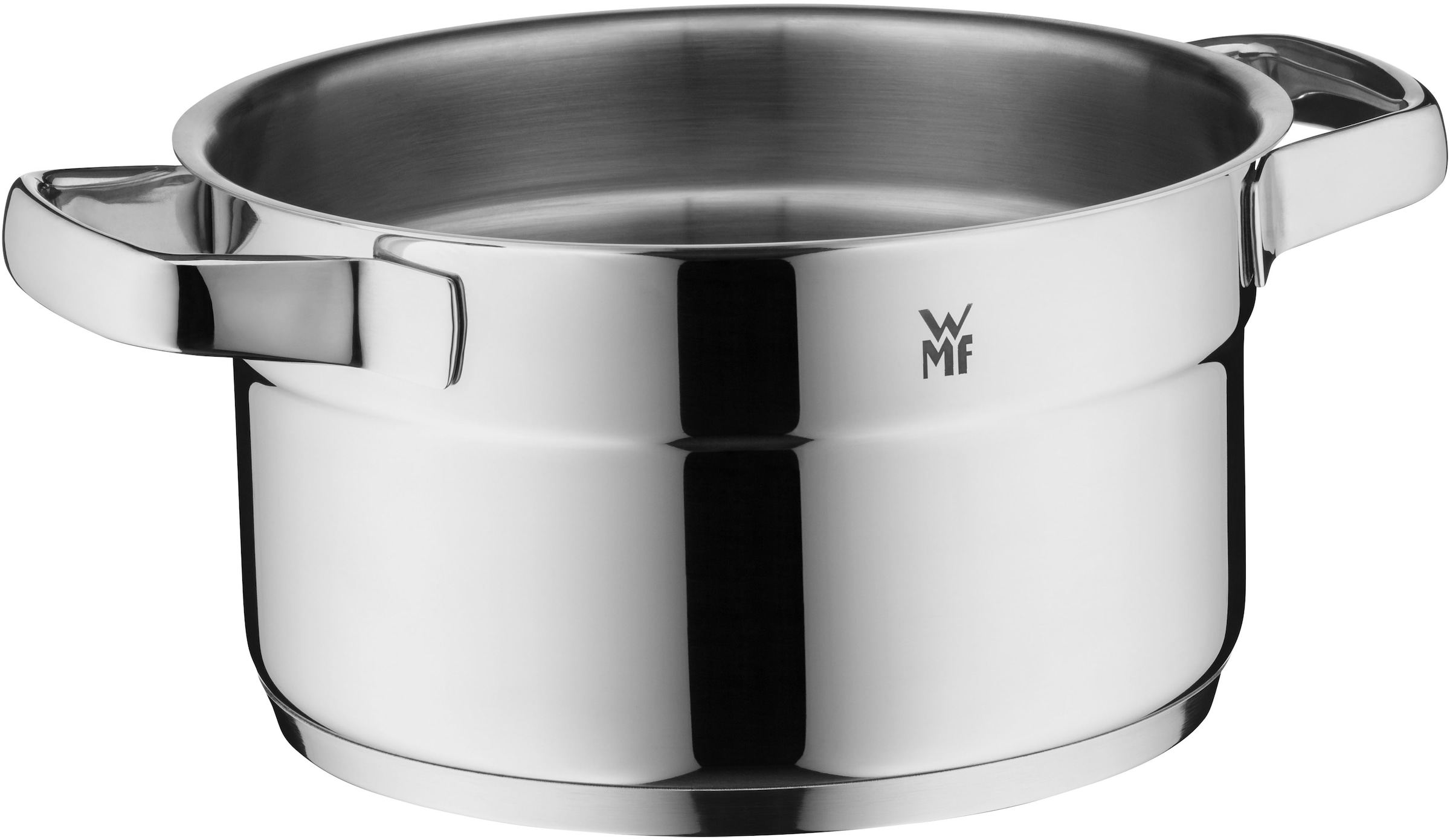 WMF Kochtopf »Compact Cuisine«, Cromargan® Edelstahl Rostfrei 18/10, (2 tlg.), wärmeduzierende Hohlgriffe, Innenskalierung, Schüttrand
