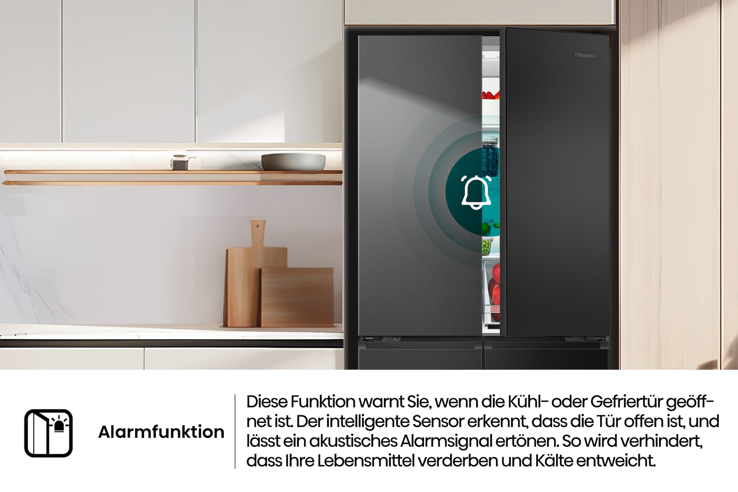 Hisense Multi Door »RQ5P470SAFD«, MetalCooling Innenwand