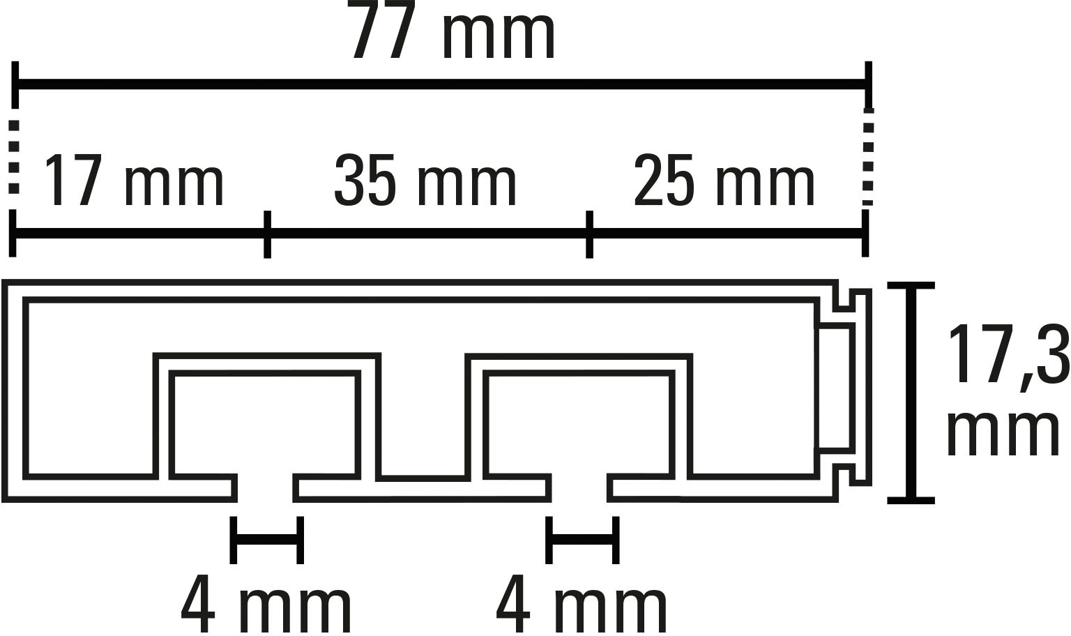 GARDINIA Vorhangschiene »schwarz«, 2 läufig-läufig, mit Bohren, verschraubt, Serie GK1