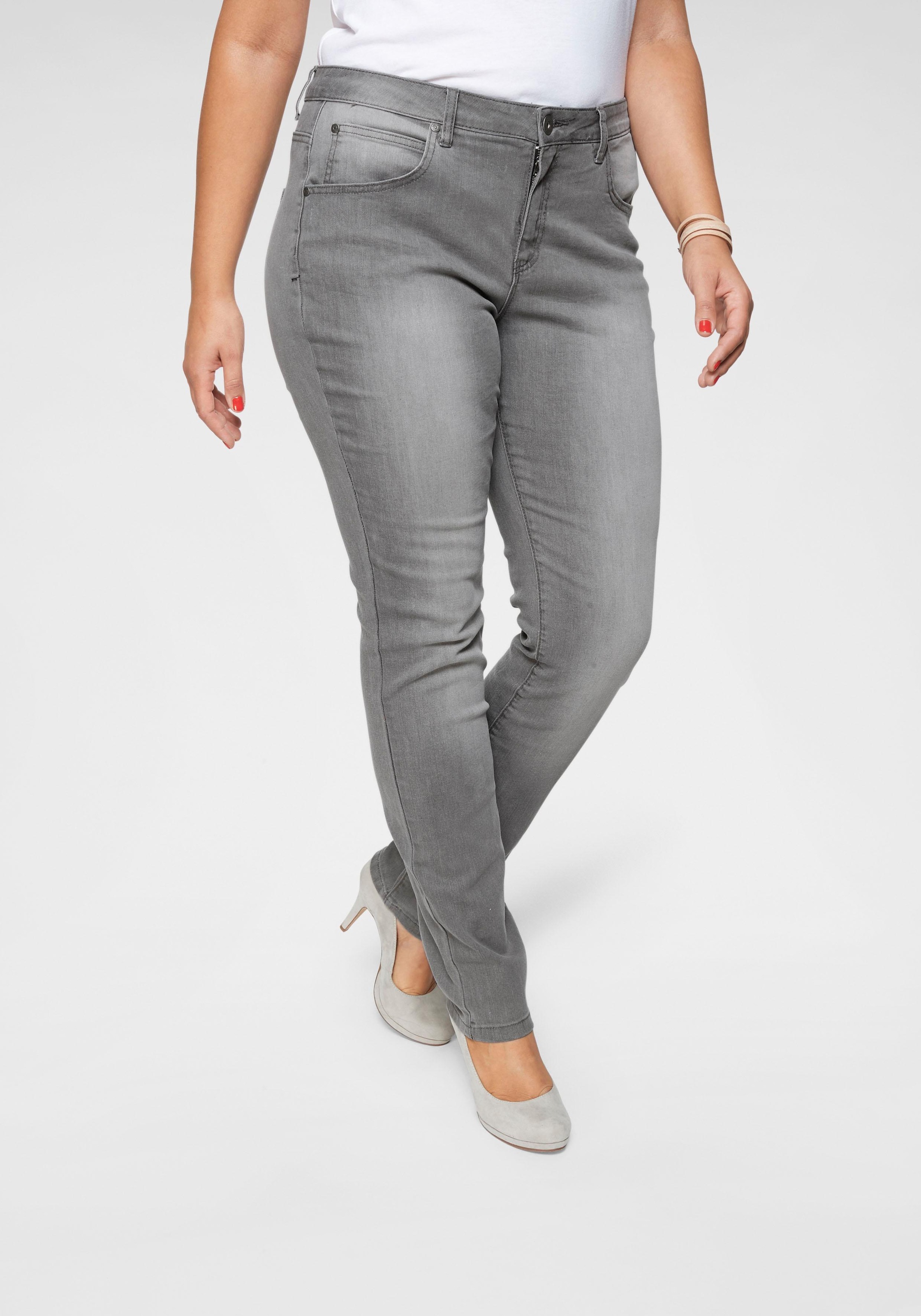 Arizona Slim-fit-Jeans »Curve-Collection«, hohe Leibhöhe, Five-Pocket-Design, Zip-Fly