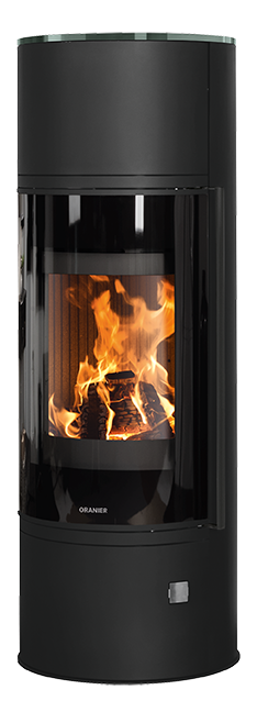 Kaminofen »»Arena Aqua 2.0«« 2 Stk. tlg. wasserführend, Abdeckplatte aus Glas schwarz Massiver Gussboden