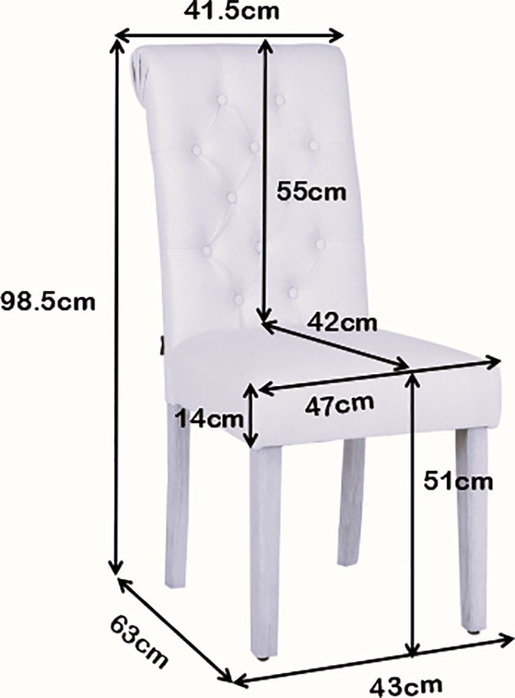 Home affaire Esszimmerstuhl »Liao«, pflegeleichter Webstoff Bezug, Knopfheftung, Sitzhöhe ca. 51 cm