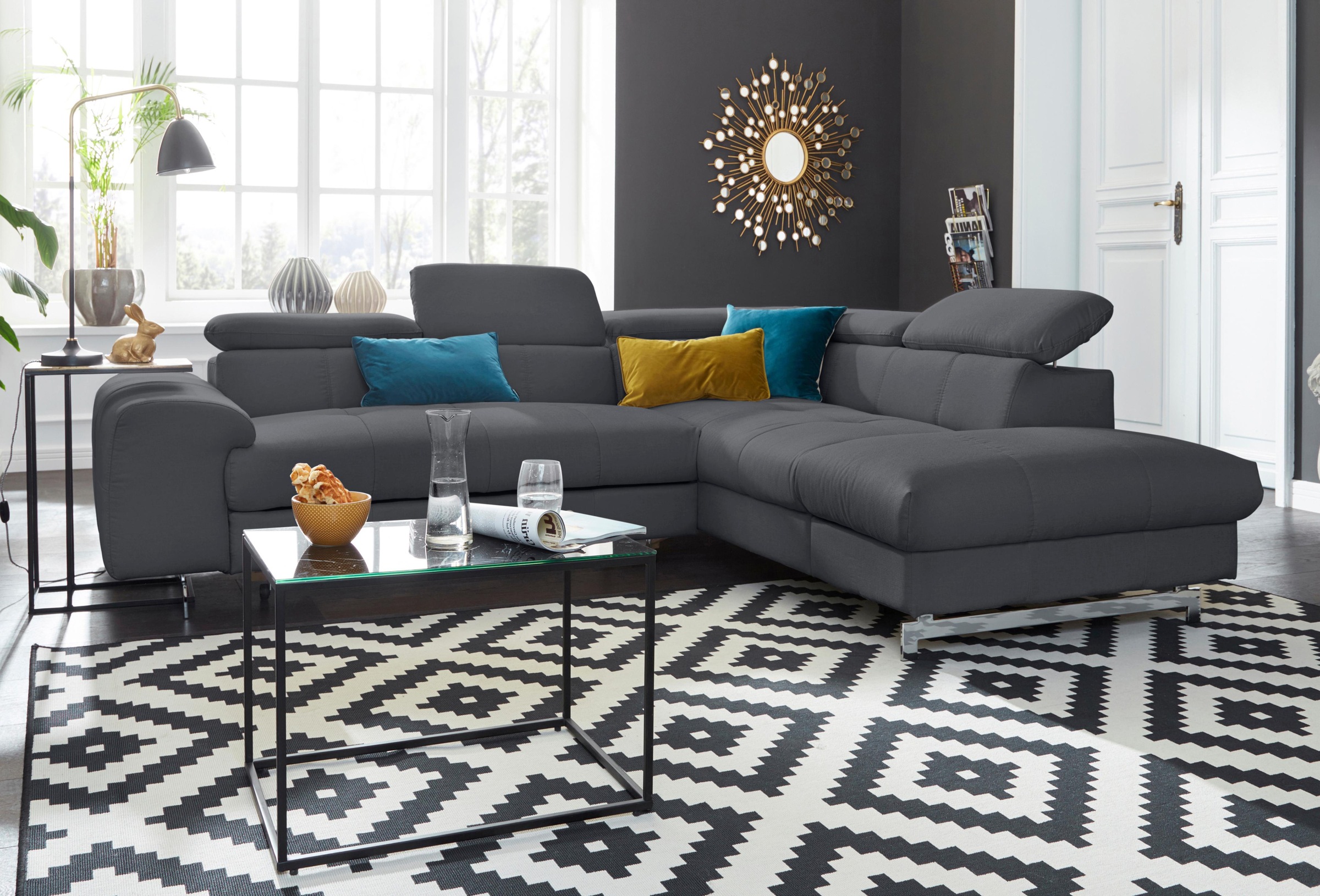 COTTA Ecksofa »Chef L-Form«, mit Kopfteilverstellung, wahlweise mit Bettfun günstig online kaufen