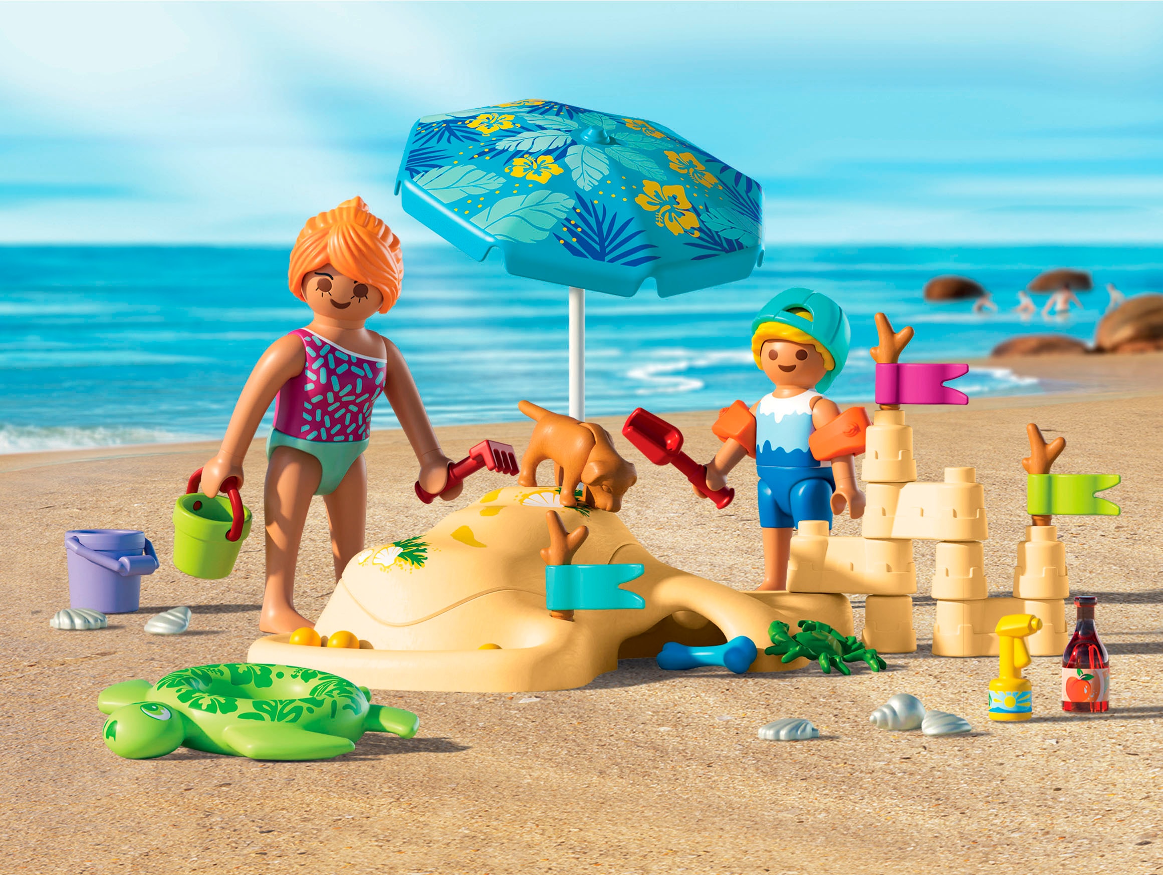 Playmobil® Konstruktions-Spielset »Familienspaß am Strand (71906), My Life«, (46 St.), Made in Europe