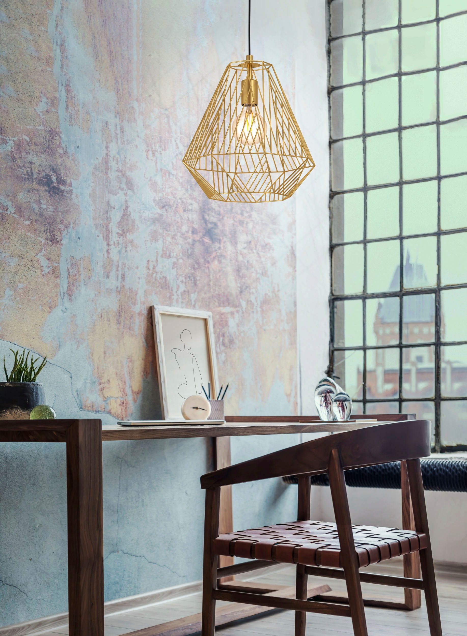 EGLO Hängeleuchte »STYPE«, Leuchtmittel E27 | ohne Leuchtmittel-ohne Leuchtmittel, Hängeleuchte, Esszimmerlampe, Lampe, H110 x Ø33, 1X40W exkl.