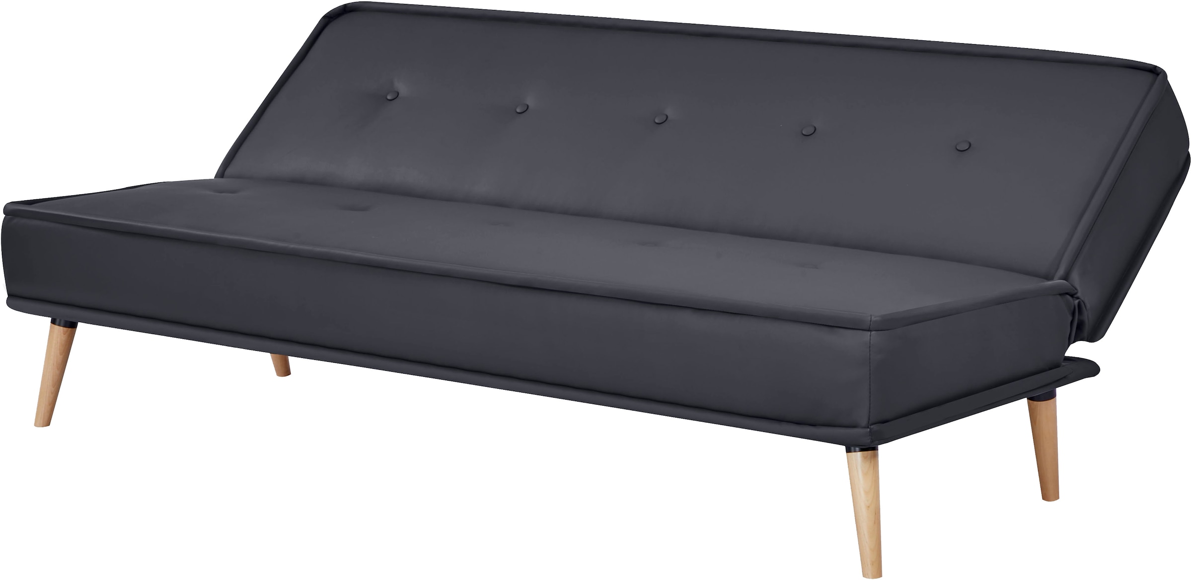 INOSIGN Schlafsofa »ARBON,183cm, klappbarer 3-Sitzer mit verstellbarer Rückenlehne und«, Bettfunktion, Webstoff und Kunstleder