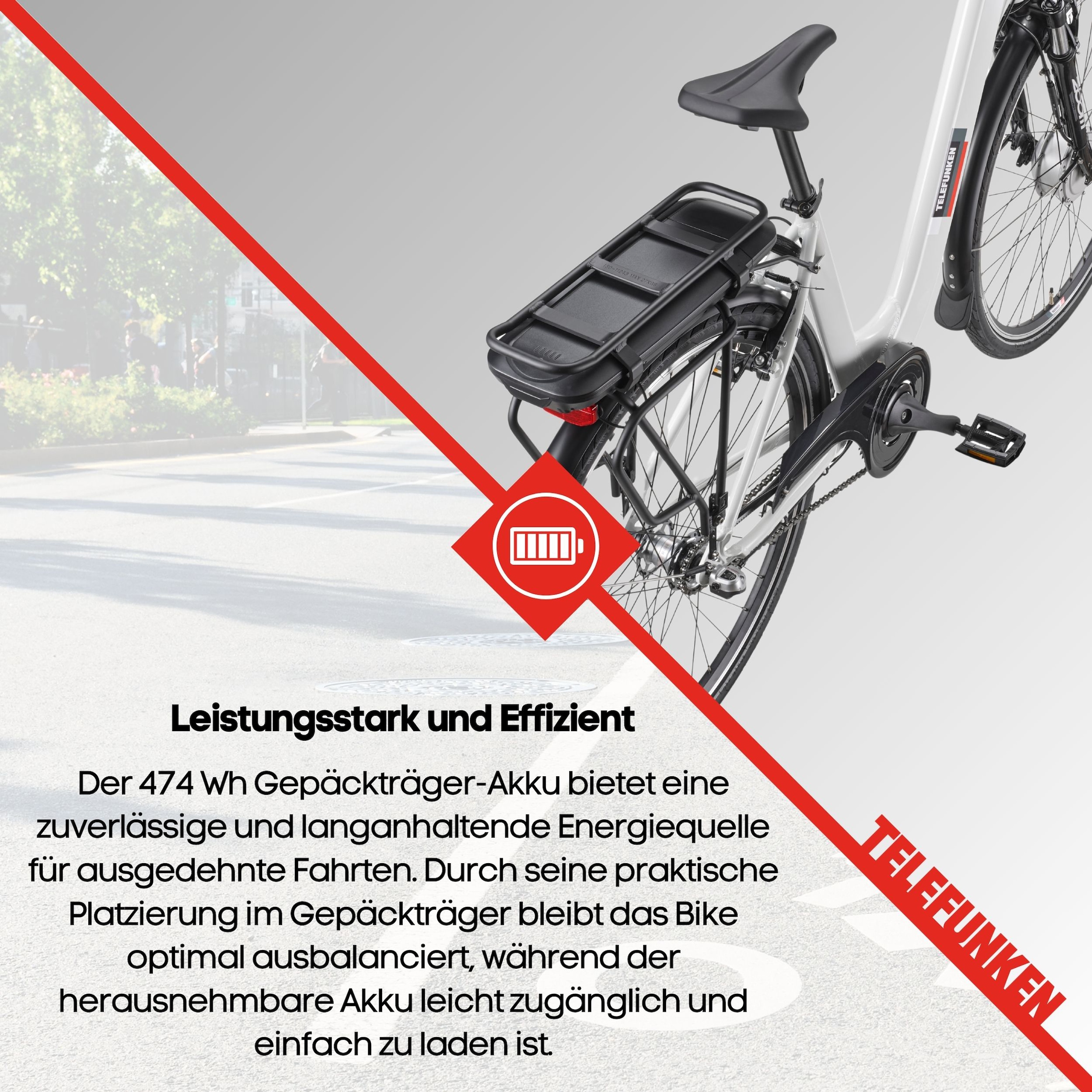 Telefunken »Multitalent RC836« 3 Gang Shimano Shimano Nexus Schaltwerk Nabenschaltung Frontmotor 250 W