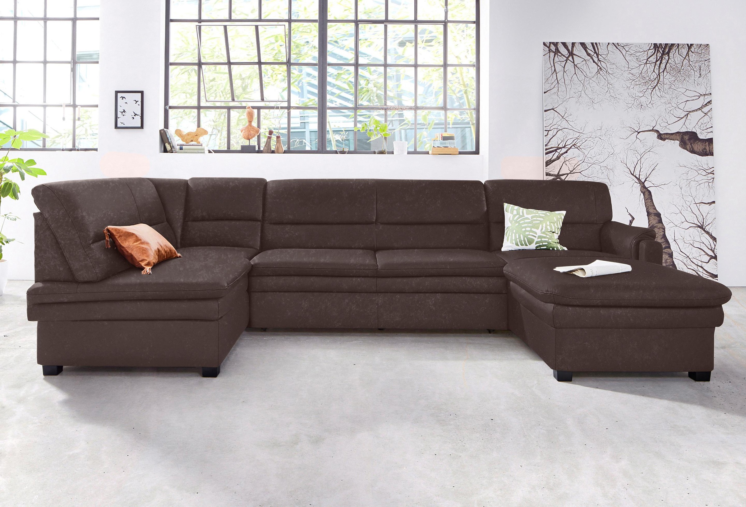 sit&more Wohnlandschaft »Pisa U-Form« mit Federkern, wahlweise mit Bettfunk günstig online kaufen