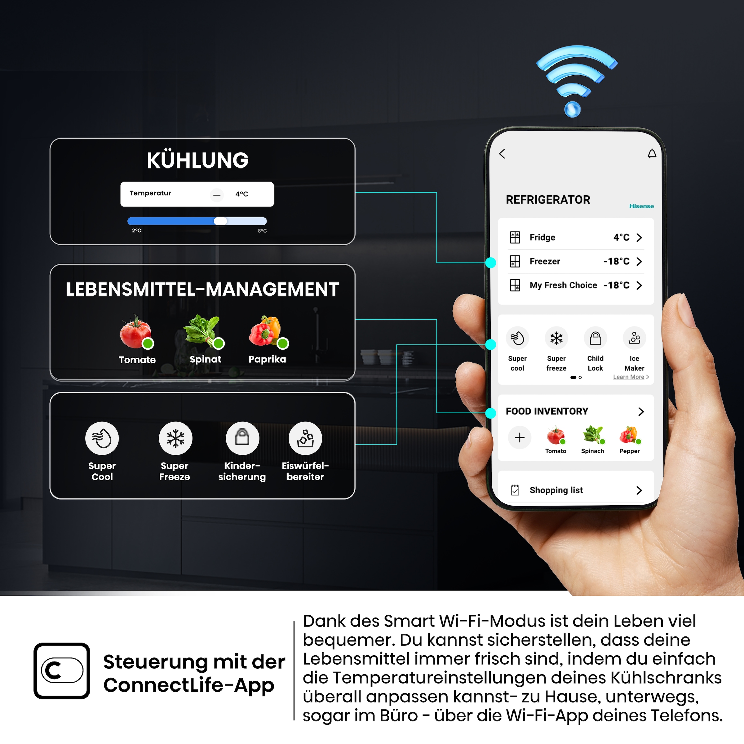 Hisense Multi Door »RQ5P640SYKD« 179 cm hoch 91 cm breit DualTech-Kühlsystem, MetalCooling, Wasser-/Eisspender