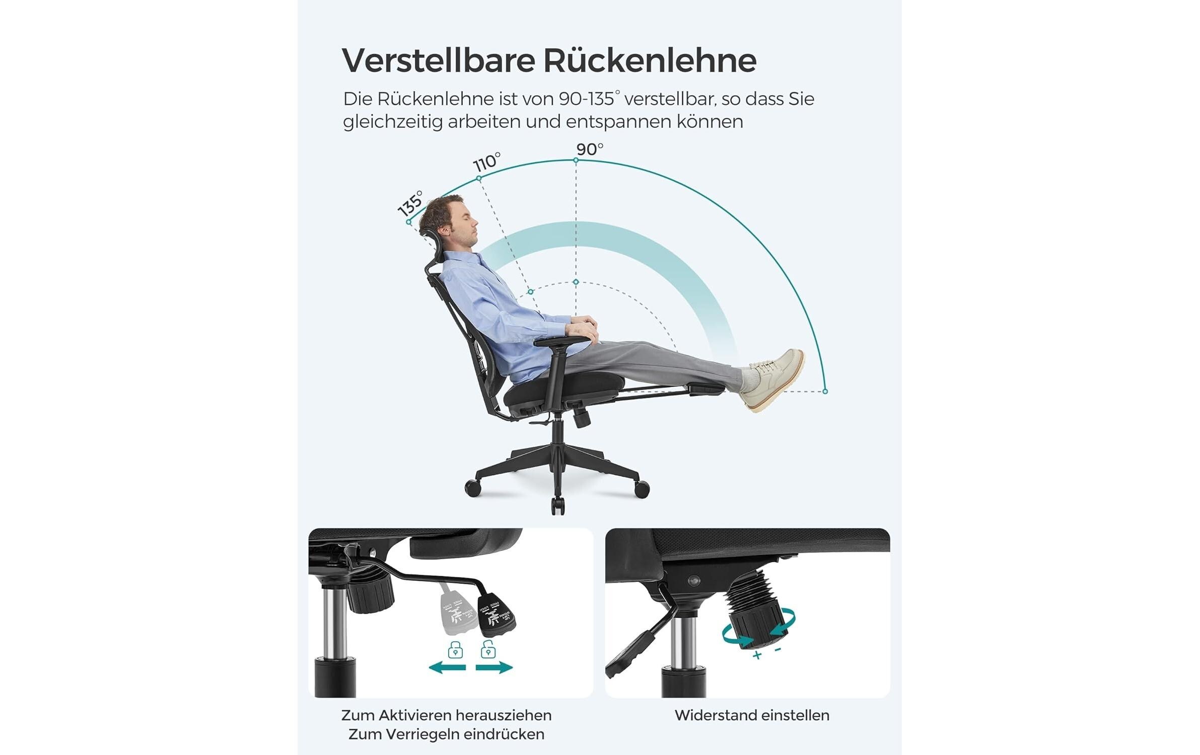 SONGMICS Bürostuhl »mit ausziehbare Fussstütze« ()