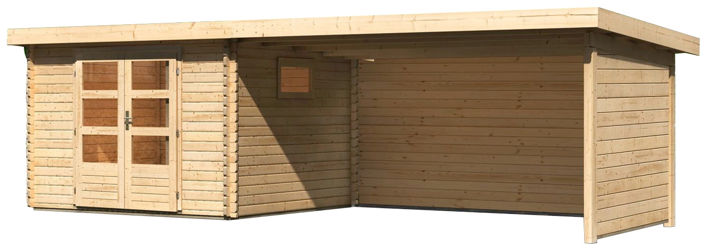 WOODFeeling Gartenhaus »Trittau 3«, mit Anbaudach