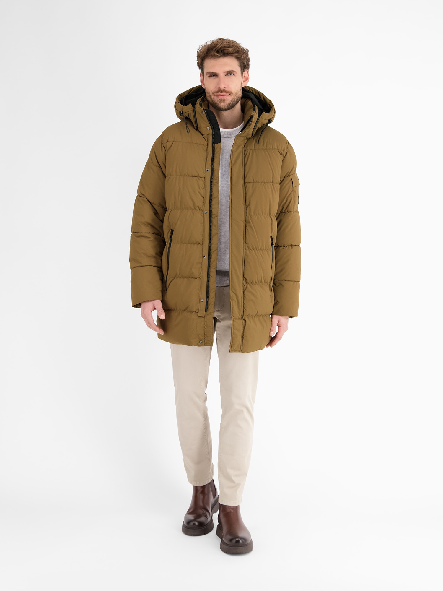 LERROS Steppjacke »LERROS Warm gefütterte Steppjacke mit abnehmbarer Kapuze«, mit Kapuze, Wasser- und windabweisend, atmungsaktiv