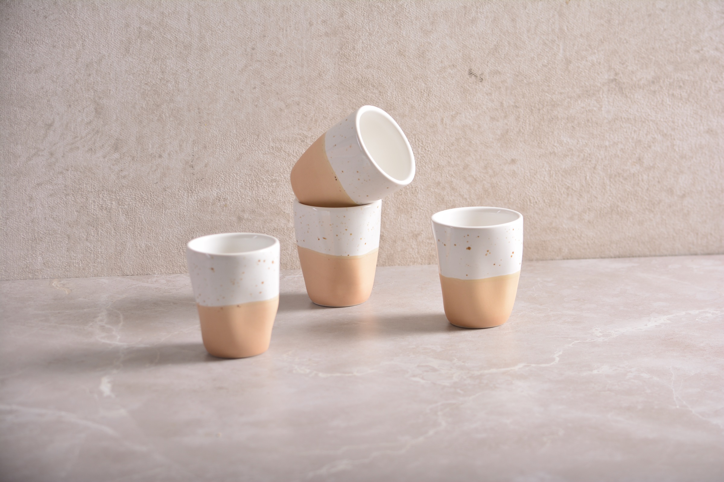 andas Espressotasse »Espressobecher, modernes Geschirr-Set Bruddesta, 4er Set«, (Set, 4 tlg.), hohe Haltbarkeit, spülmaschinengeeignet & mikrowellengeeignet, 80 ml