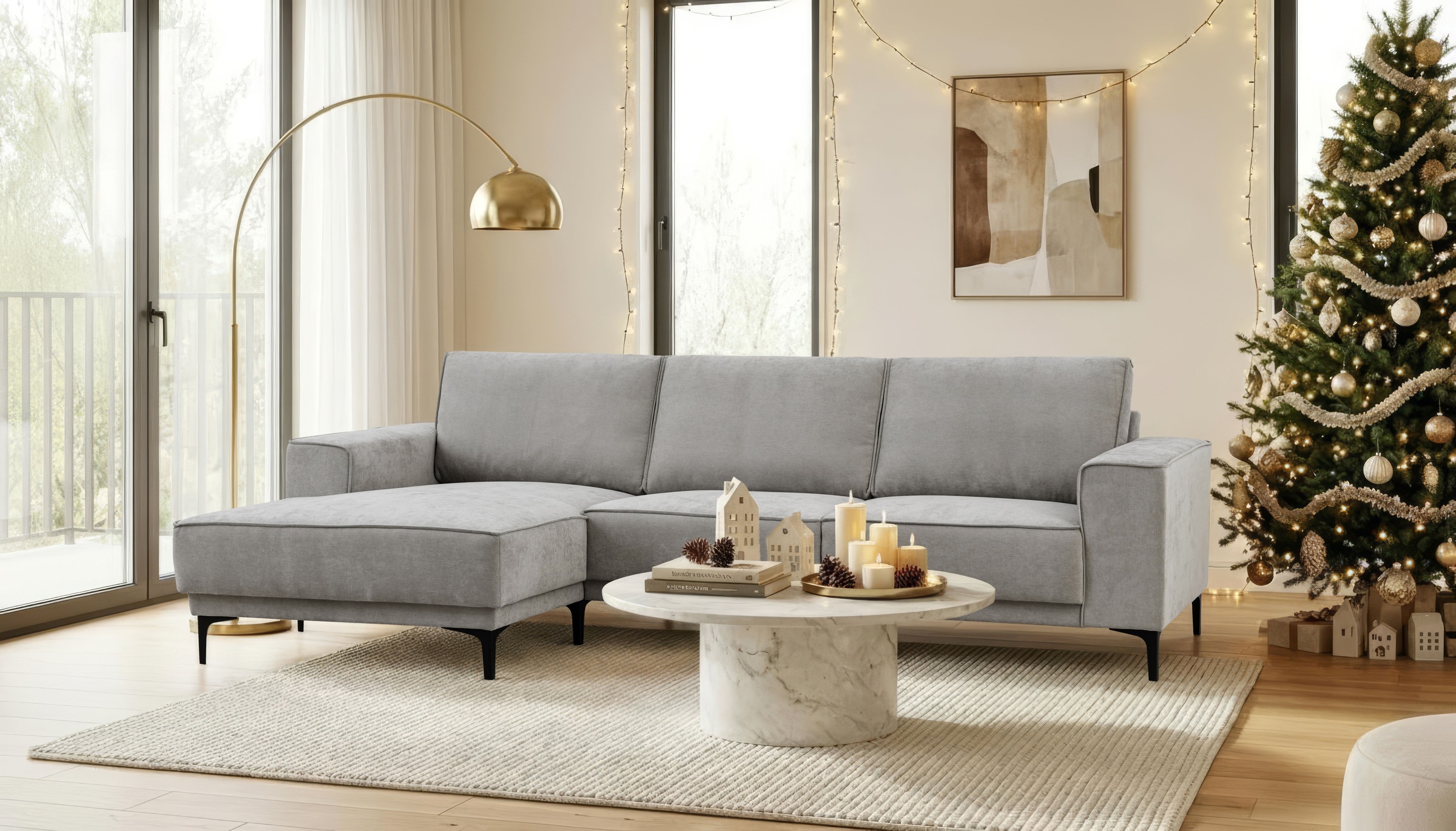 OTTO home Ecksofa »Polsterecke Oland, Struktur, Flachgewebe, Luxus-Microfas günstig online kaufen