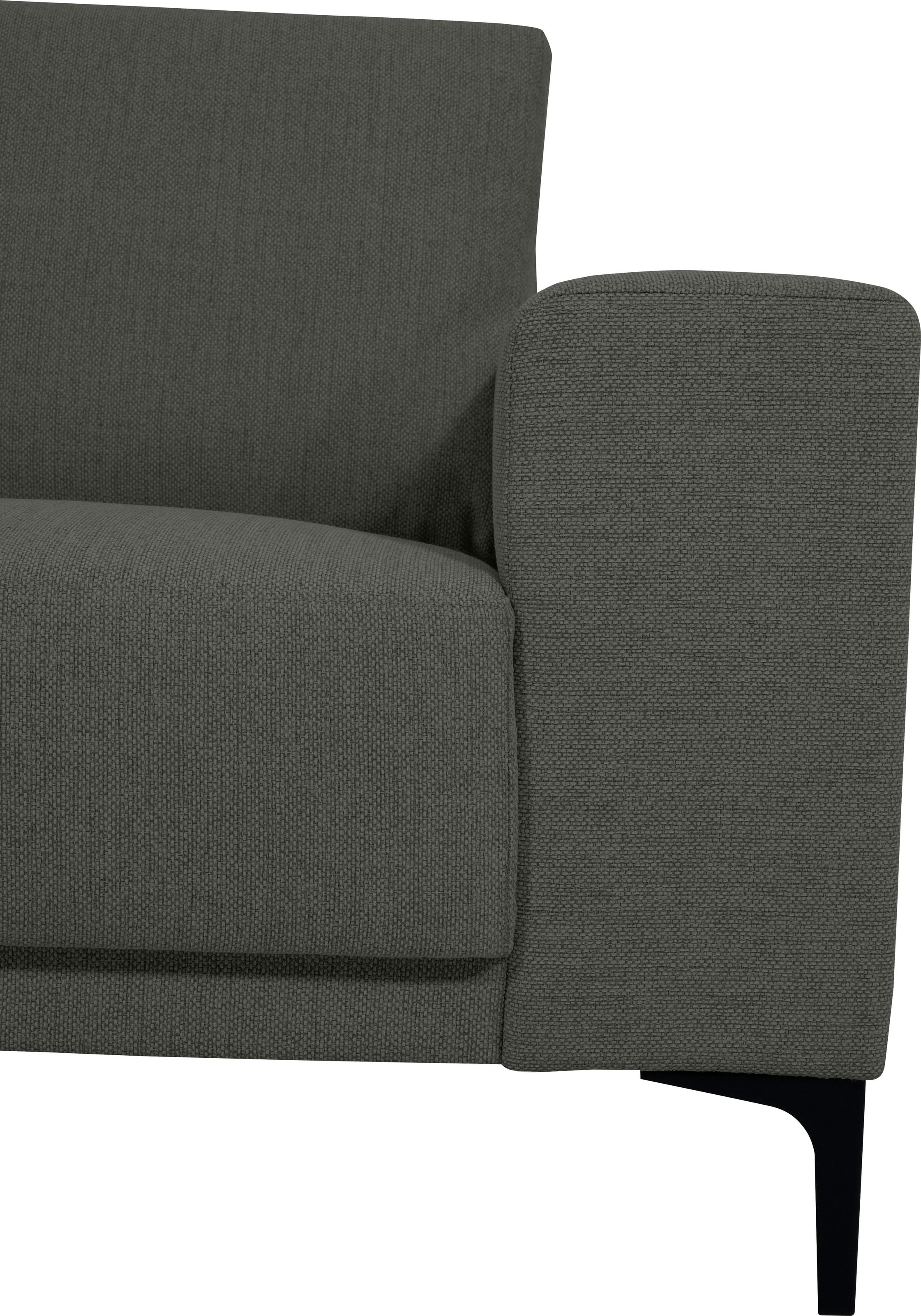 Places of Style 2-Sitzer »Xander«, Breite 164 cm, Webstoff, Soft-Touch Chenille, schwarze Metallfüßen