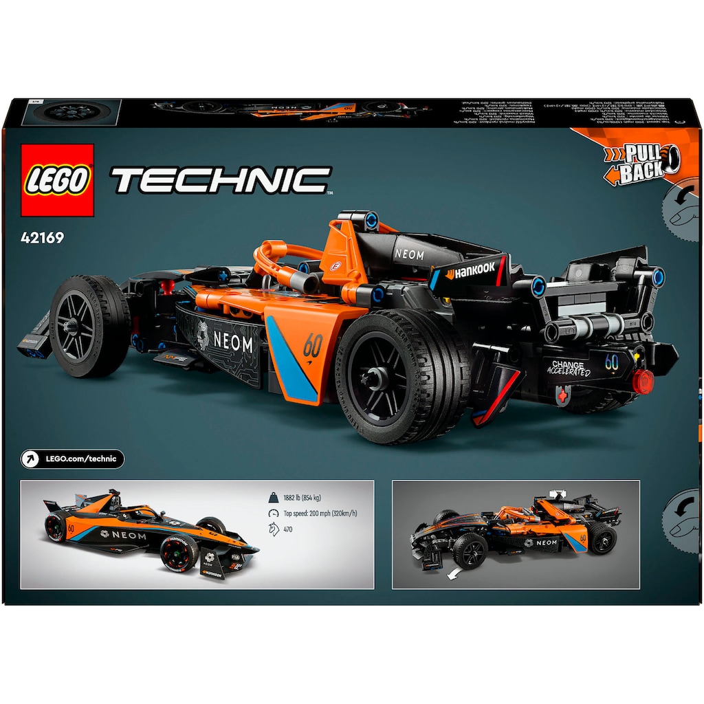 LEGO® Konstruktionsspielsteine »NEOM McLaren Formula E Race Car (42169), LEGO® Technic«, (452 St.), Made in Europe