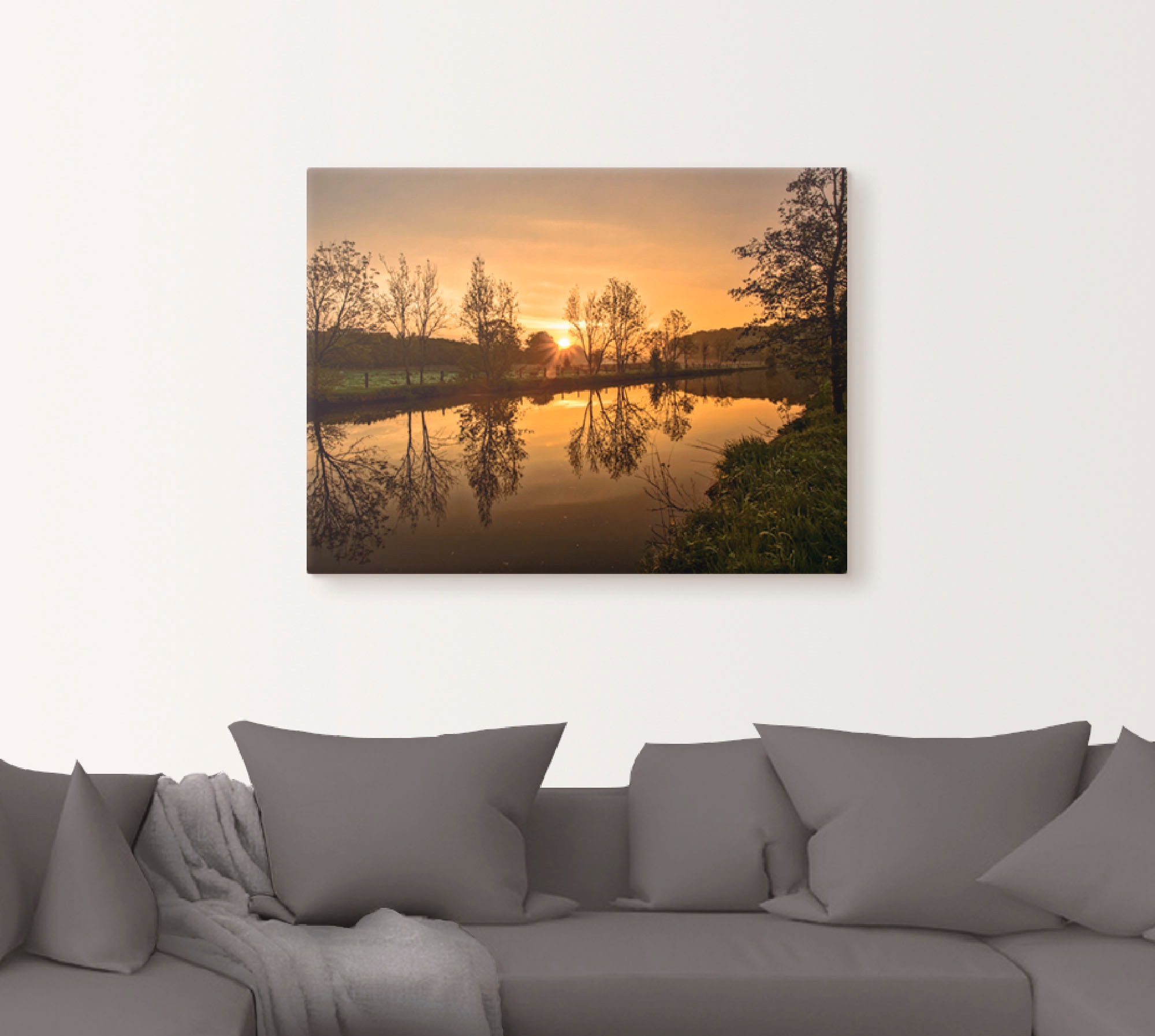 Artland Leinwandbild »goldener Morgen«, Sonnenaufgang & -untergang, (1 St.), auf Keilrahmen gespannt