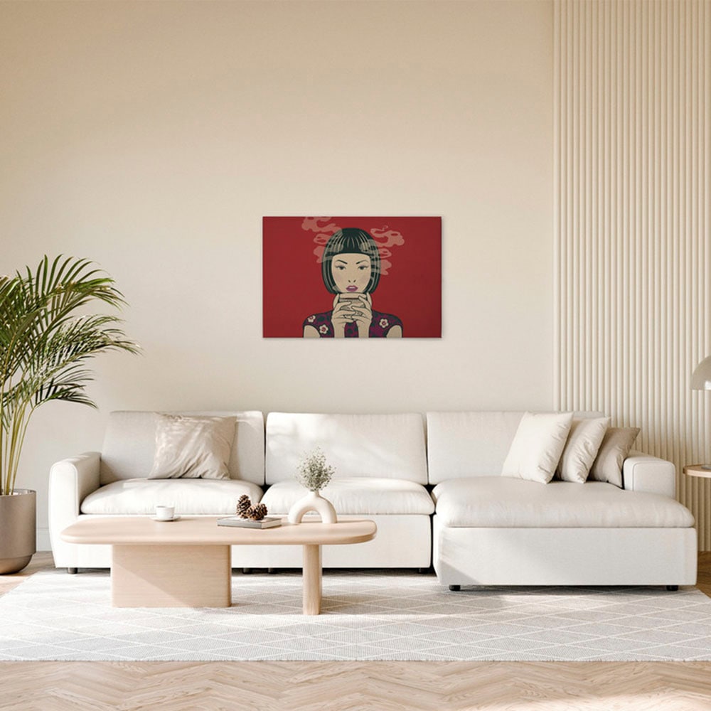 A.S. Création Leinwandbild »Akari 1 - Wandbild Rot Beige Braun Keilrahmen K günstig online kaufen