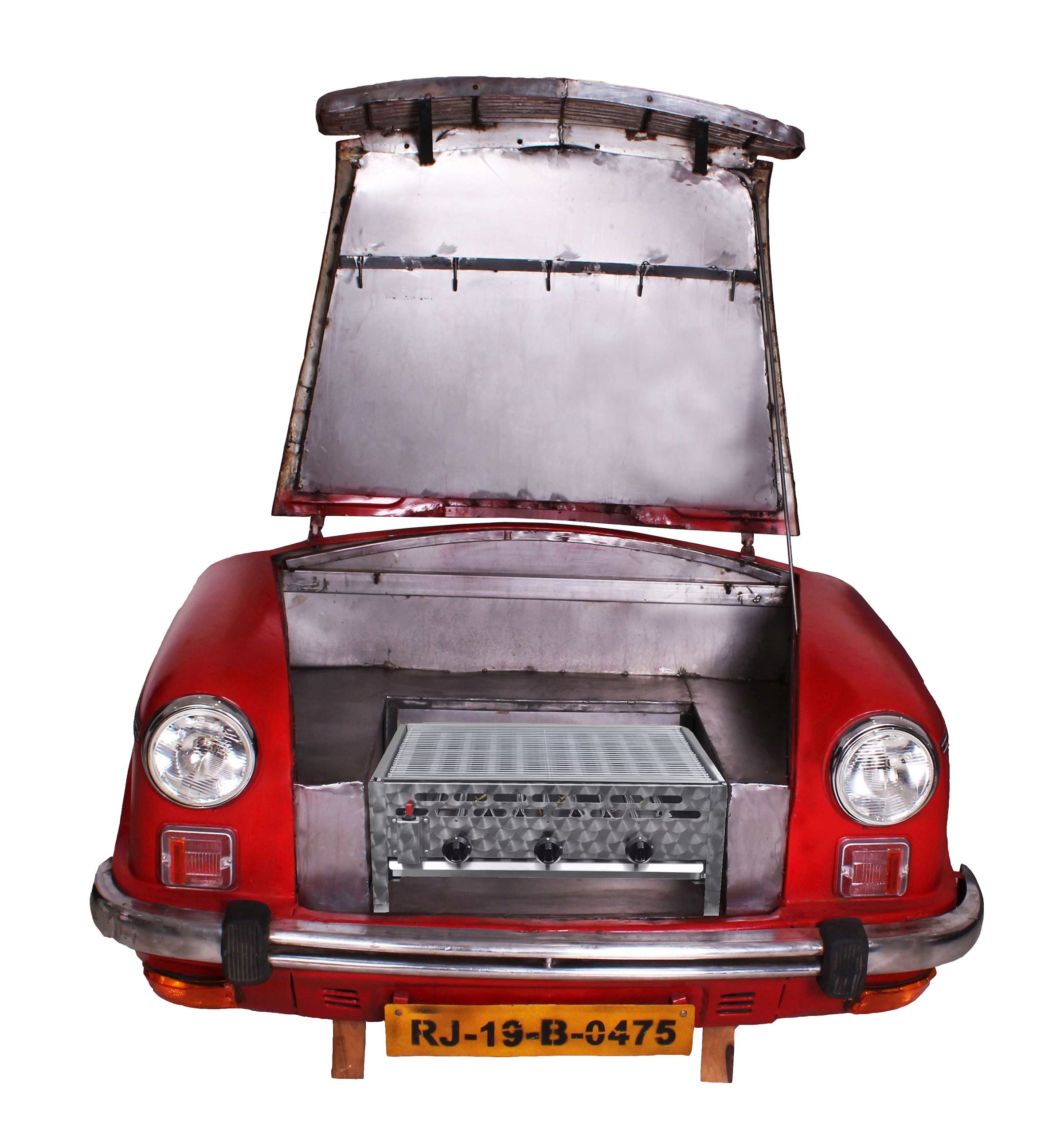 SIT Möbelblende 2 Stk. tlg. Recycelte Auto-Front, innen mit einem Edelstahl-Gasgrill