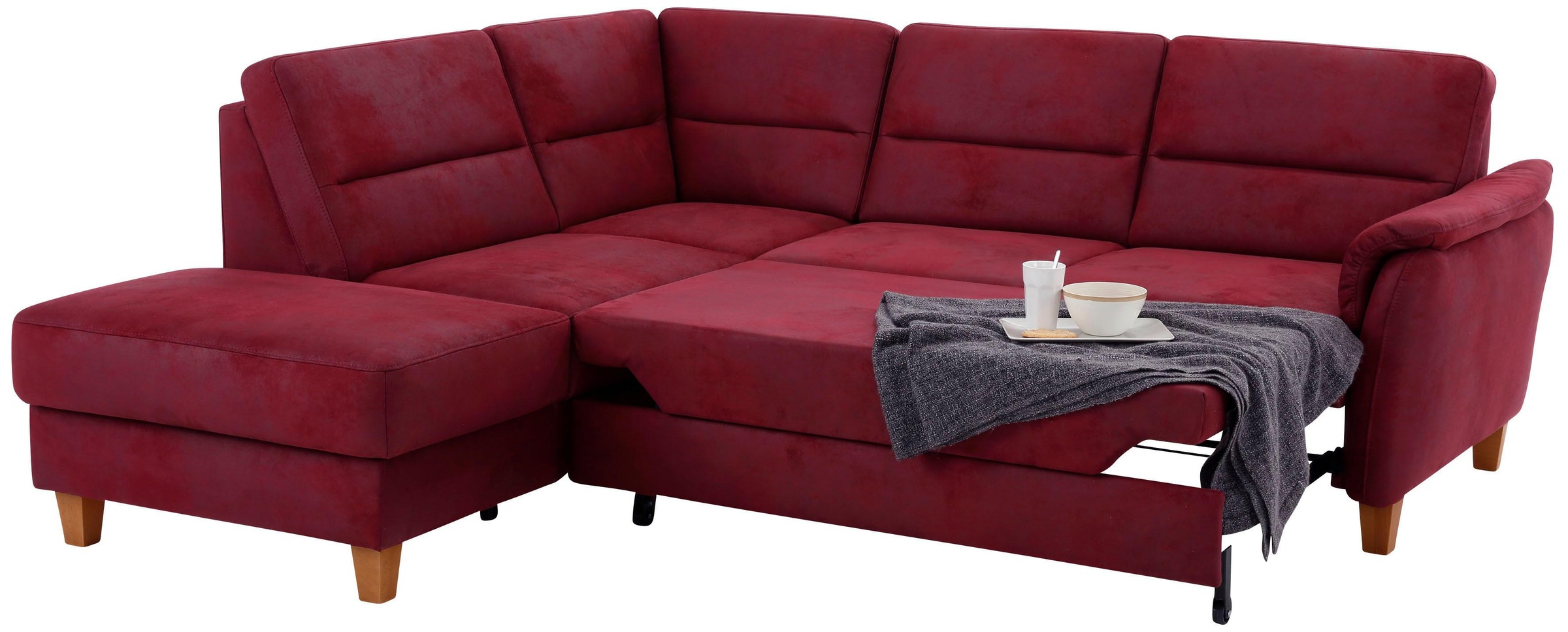Home affaire Ecksofa »Palmera L-Form«, Federkern, wahlweise mit Bettfunktion und mit/ohne Stauraum