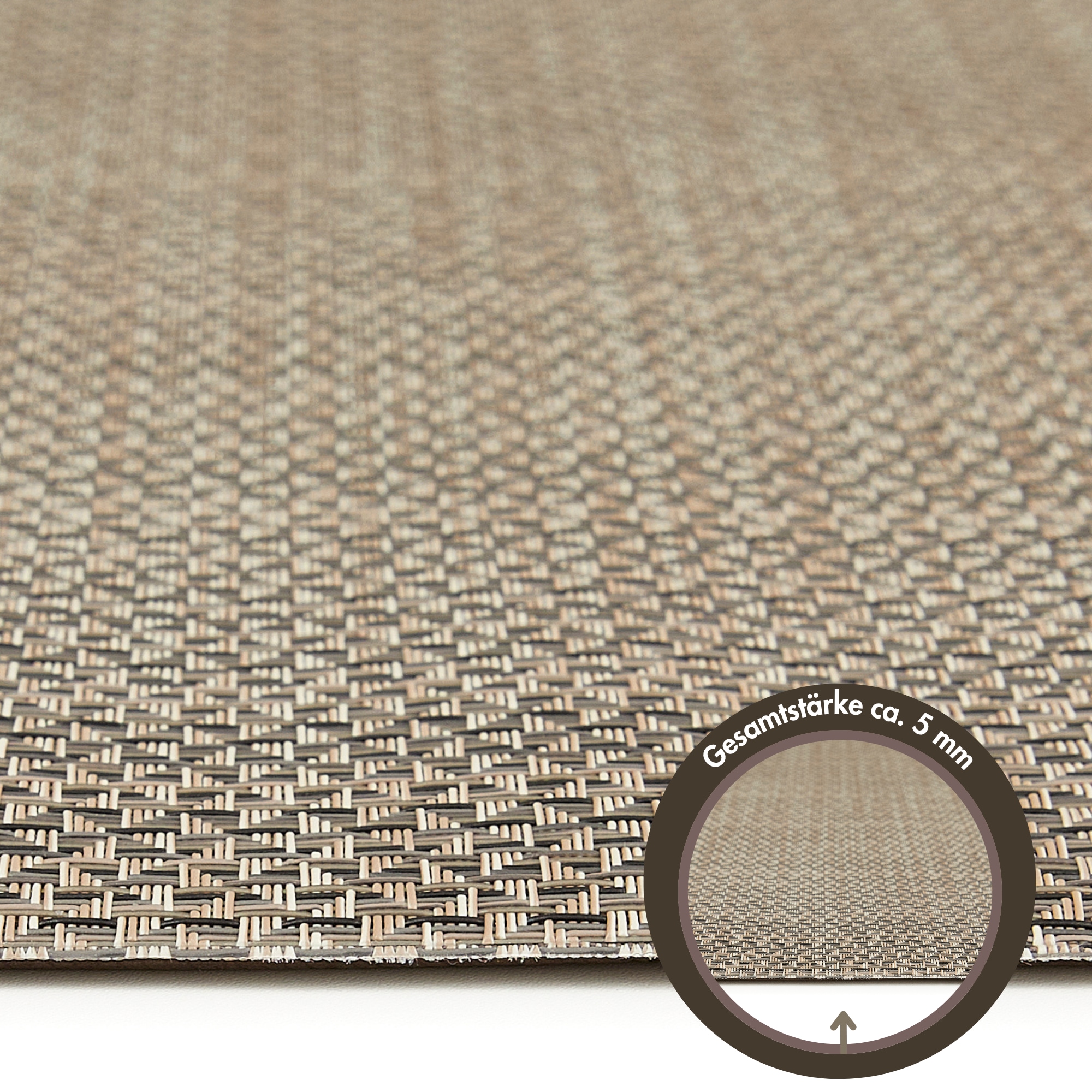 Andiamo Küchenläufer »Soft«, rechteckig, 5 mm Höhe, Vinyl-Küchenläufer, meliert, Flechtoptik, rutschhemmend
