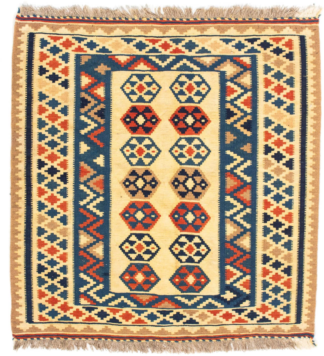 morgenland Wollteppich »Kelim - Oriental quadratisch - 103 x 100 cm - beige günstig online kaufen