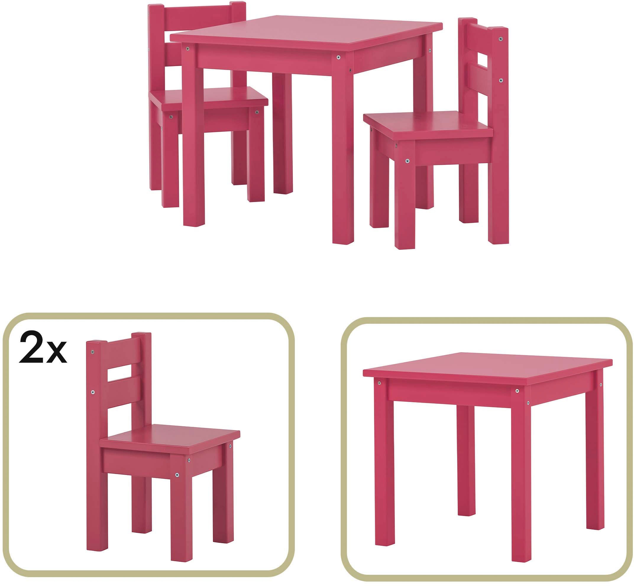 Hoppekids Kindersitzgruppe »MADS Kindersitzgruppe« Set, 1 Tisch, 2 Stühle, günstig online kaufen