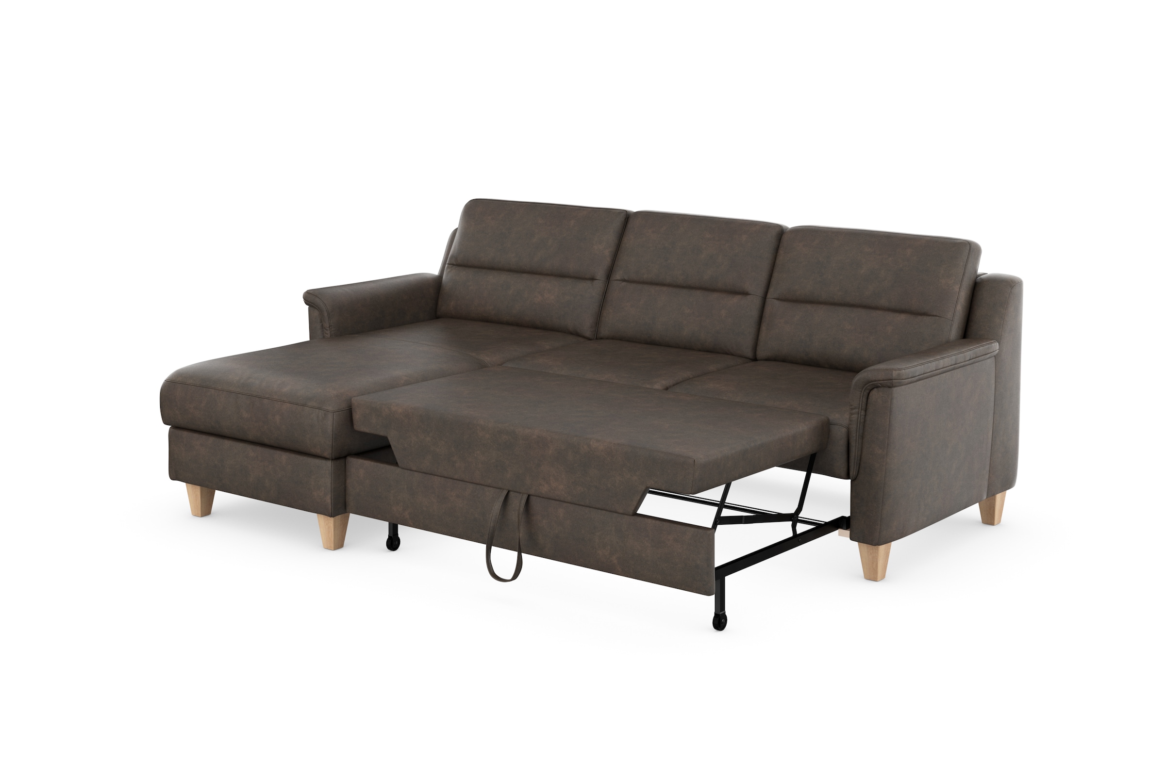 sit&more Ecksofa »Farö L-Form«, inklusive Federkern, wahlweise mit Bettfunktion und Bettkasten