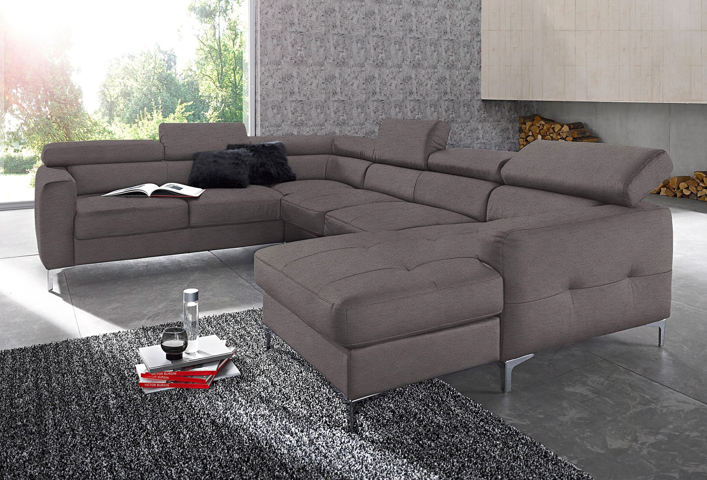 COTTA Polstergarnitur »Sammy U-Form«, (Set, Tiefe der Recamiere 169 cm), Se günstig online kaufen