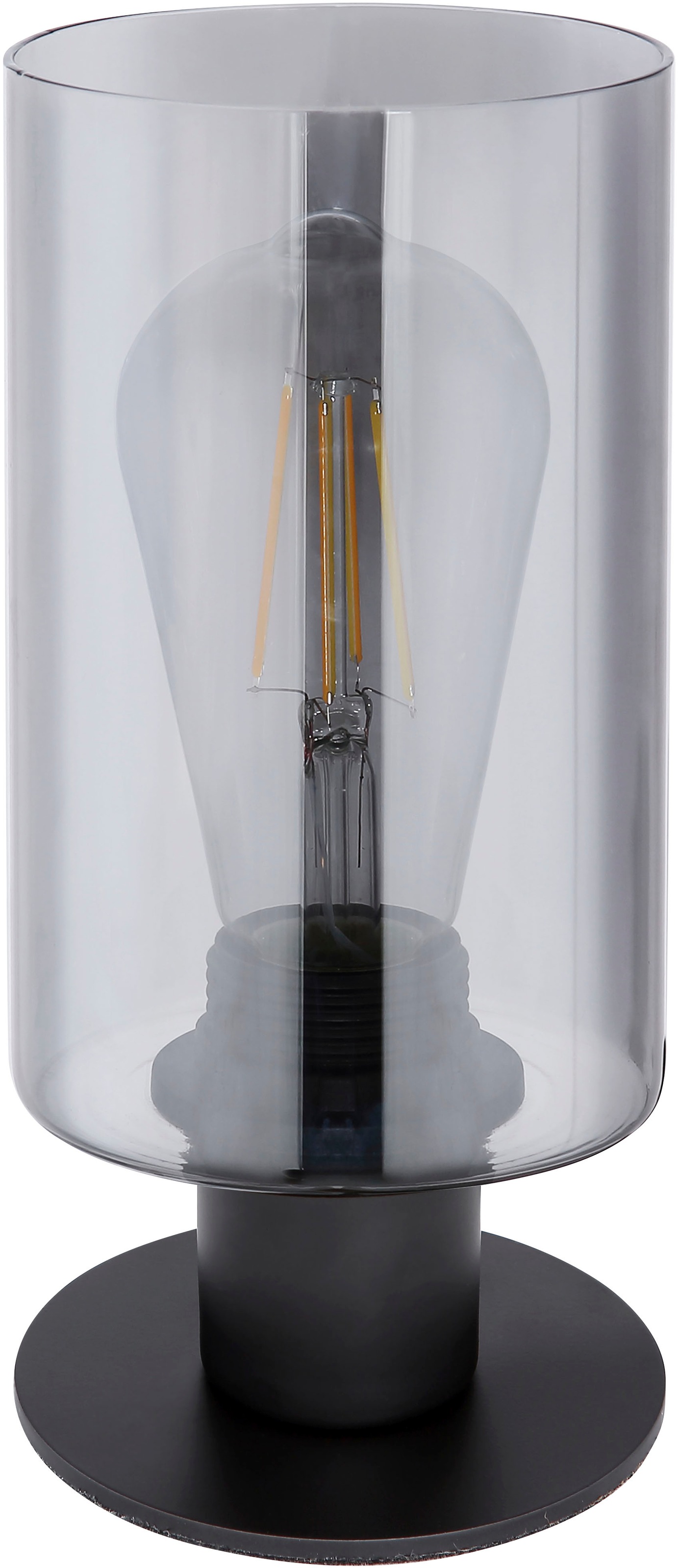 GLOBO LIGHTING Tischleuchte »HADERA« E27 1 Stk. Tischlampe schwarz Glas ø: 100mm, H: 215mm Schlafzimmer