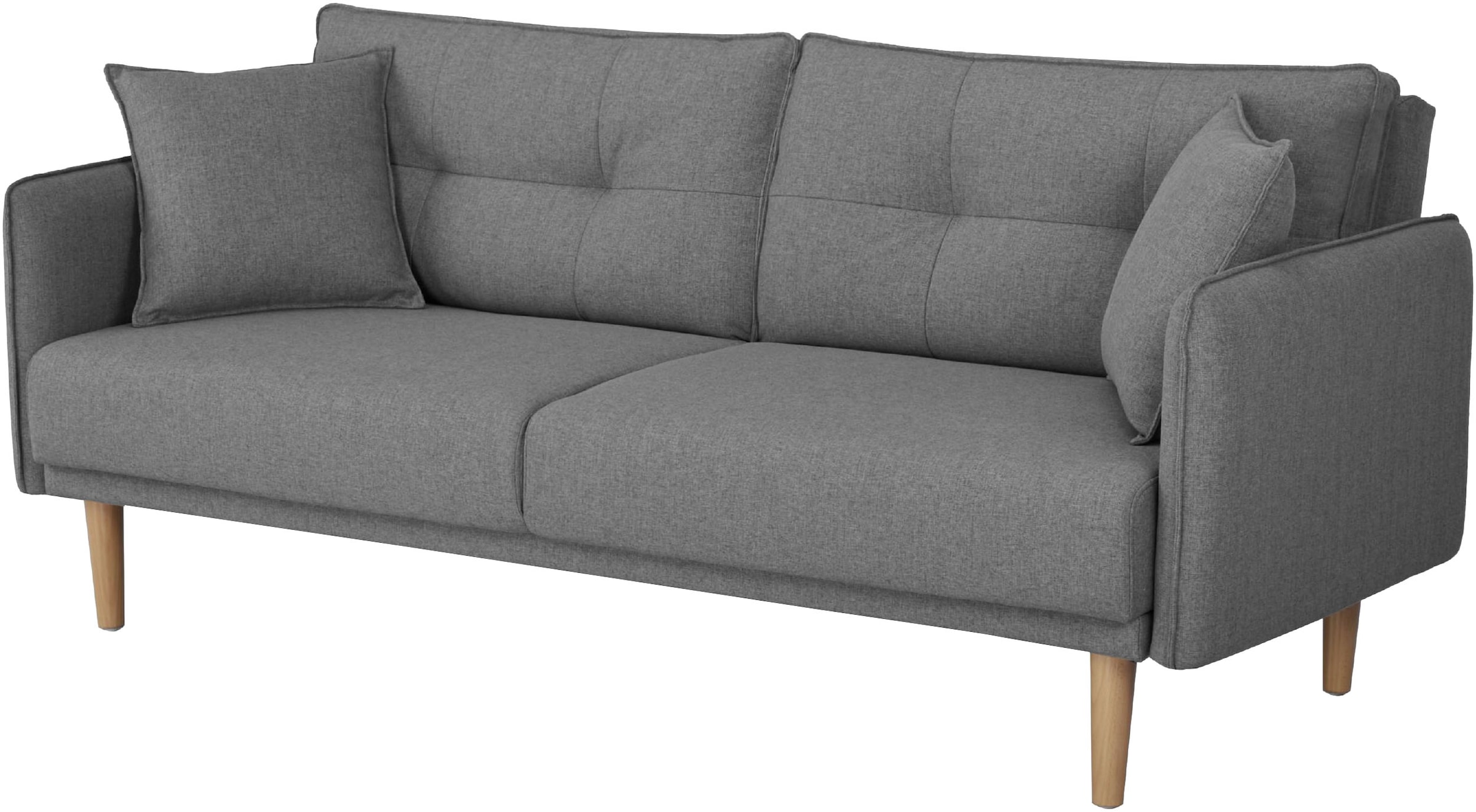 Home affaire Schlafsofa »SORENITY, 196 cm, 3-Sitzer, verstellbare Rückenlehne« Klappmechanismus, feiner Webstoff, natürliche Farben
