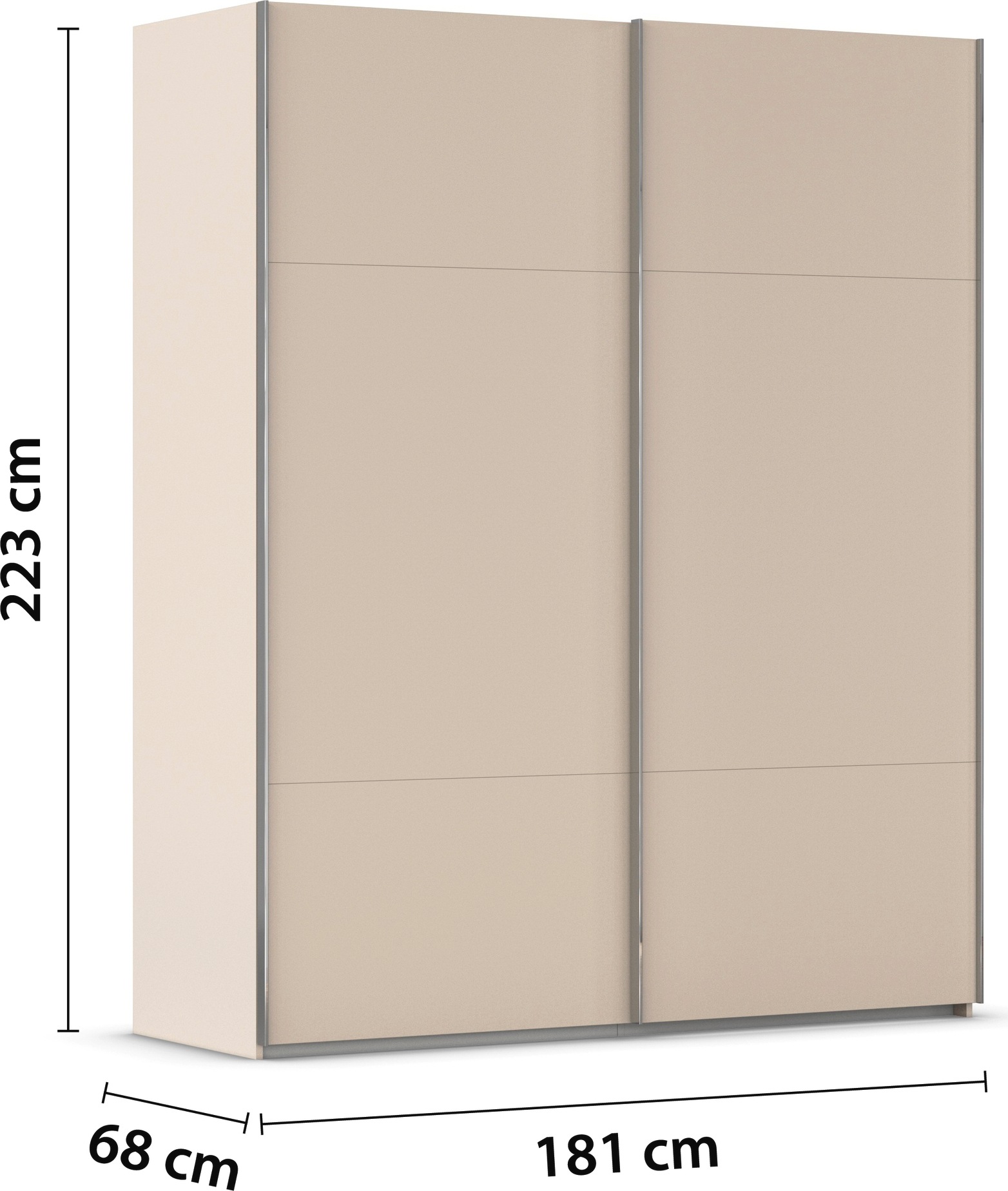 rauch Schwebetürenschrank »Kleiderschrank Schrank Garderobe Schlafzimmerschrank CONTIDO«, (in 3 verschiedenen Ausstattungen BASIC/CLASSIC/PREMIUM), aus hochwertigem Material in 6 Breiten 2 Griff-Farben MADE IN GERMANY