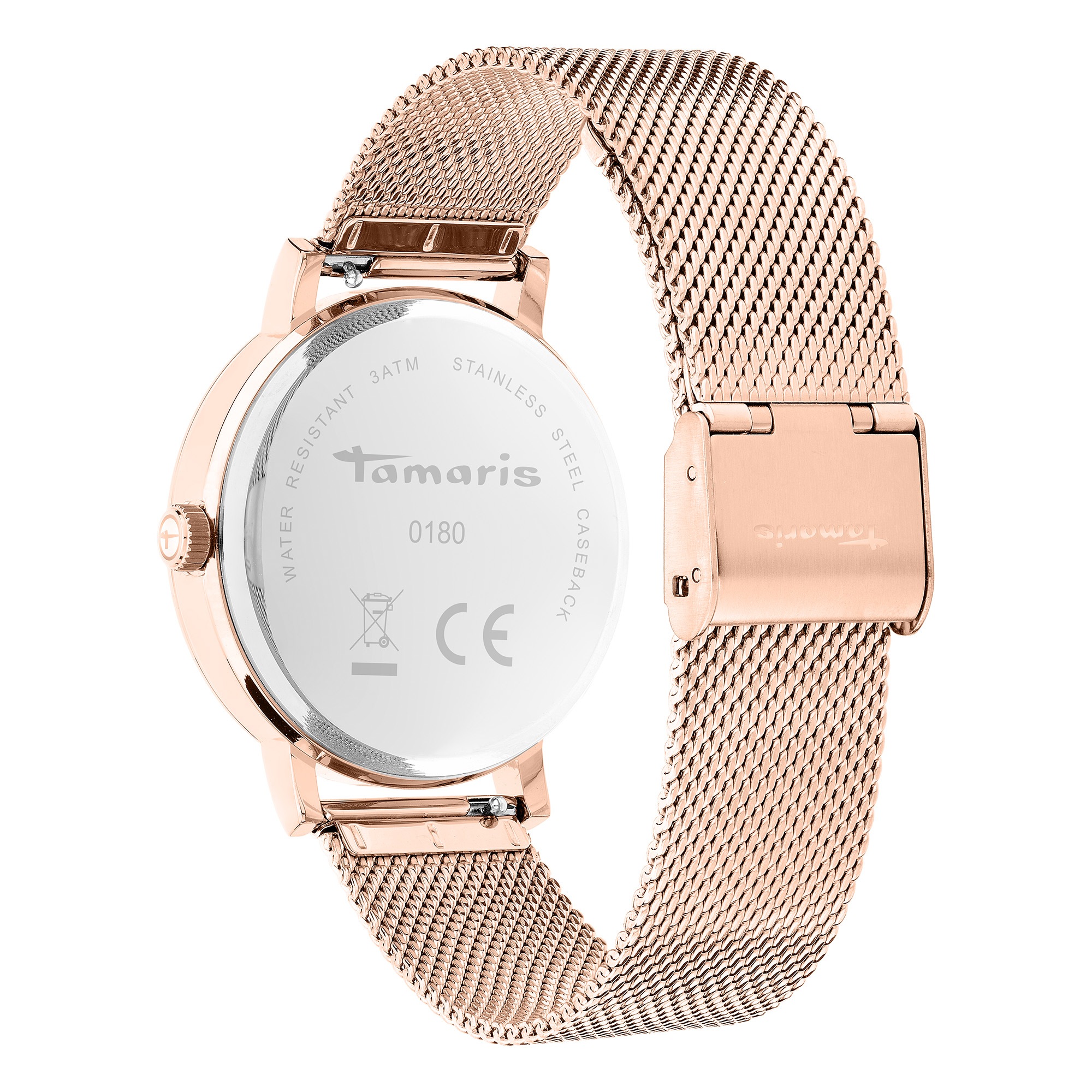 Tamaris Quarzuhr »Clover« Armbanduhr, Damenuhr, Edelstahlarmband, analog
