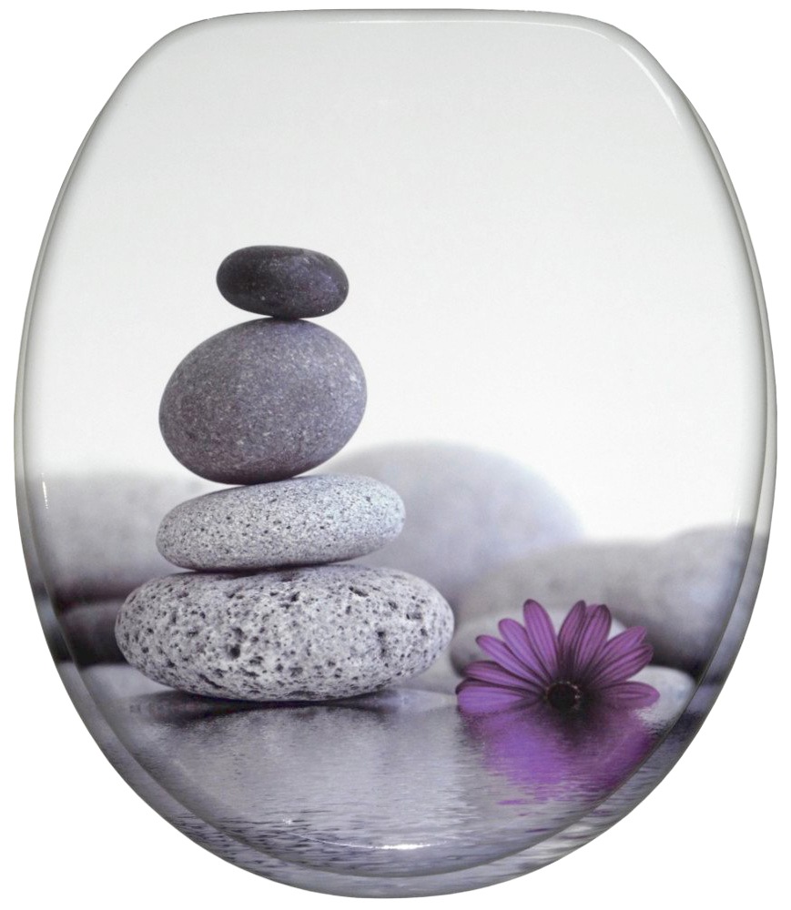 Sanilo Badaccessoire-Set »Energy Stones«, (Komplett-Set, 3 tlg.), bestehend aus WC-Sitz, Badteppich und Waschbeckenstöpsel