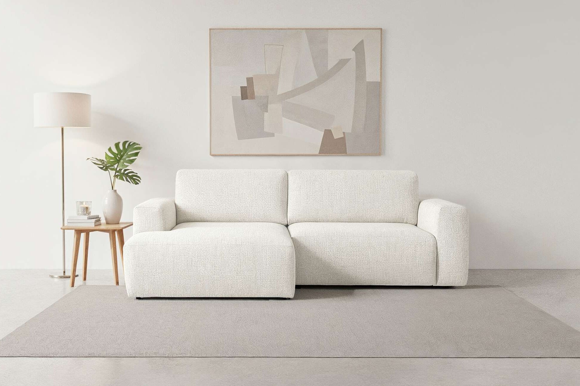Home affaire Schlafsofa »Noord Schlafecksofa, Breite 250 cm« Cord, Struktur günstig online kaufen