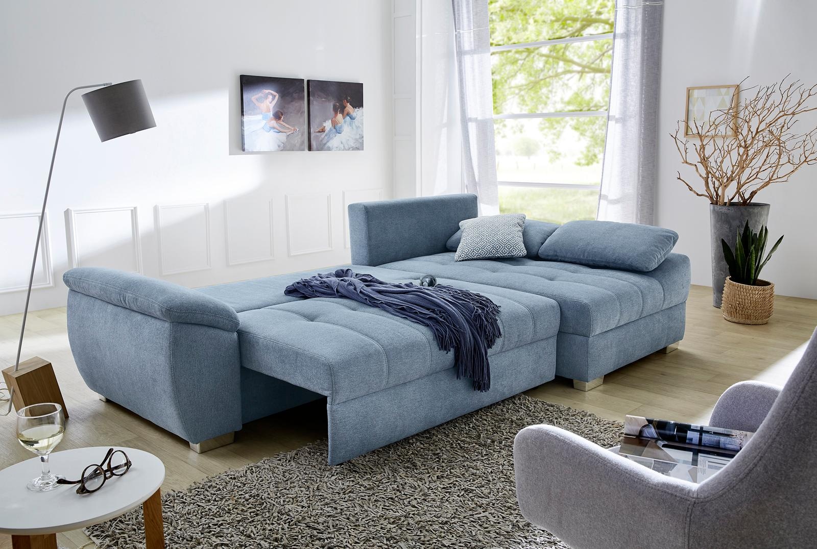 Jockenhöfer Gruppe Ecksofa »Alster L-Form«, mit Bettfunktion und Bettkasten, Ottomane links oder rechts montierbar