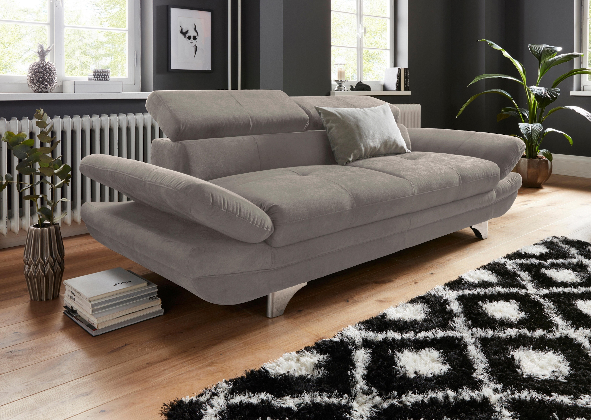 COTTA Polstergarnitur »Enterprise« Set,  Set bestehend aus 2,5-Sitzer mit Arm- & Kopfteilverstellung & Hocker