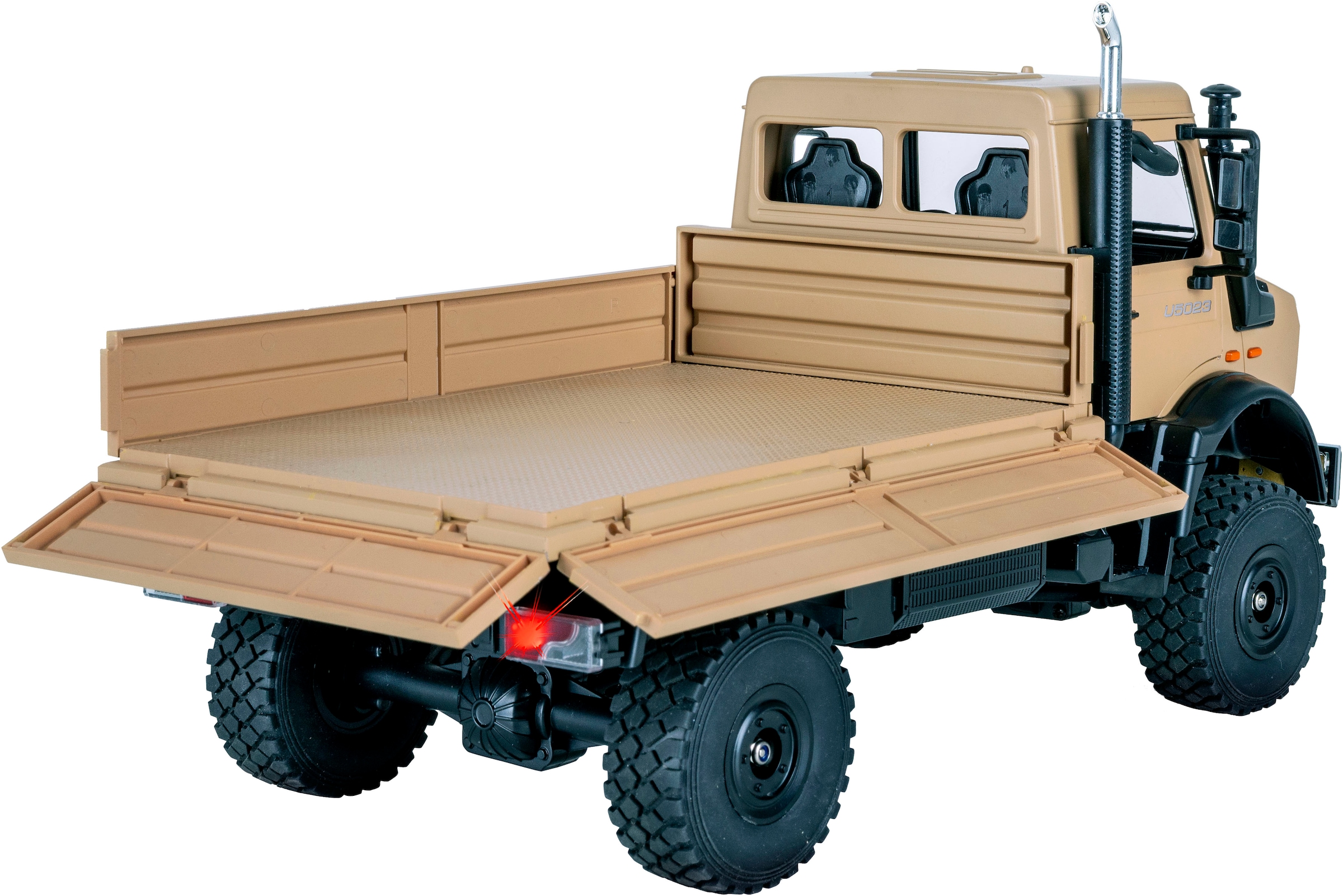 Jamara RC-LKW »Mercedes-Benz Unimog U5023 beige 2,4GHz« LED-Licht; Maßstab 1:14