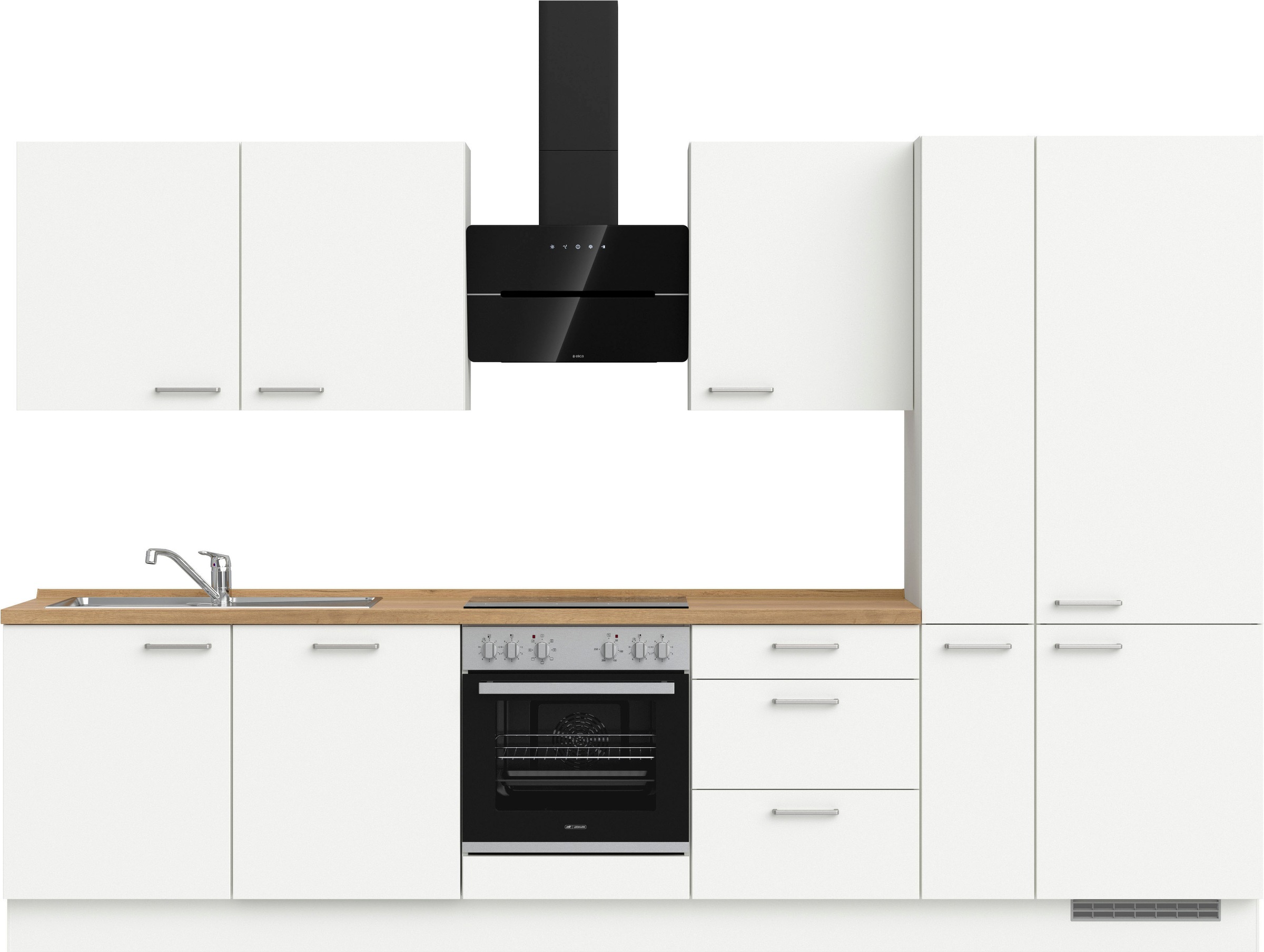 nobilia® Küchenzeile »"Touch II"«, vormontiert, Ausrichtung wählbar, Breite 330 cm, wahlw. mit E-Geräten