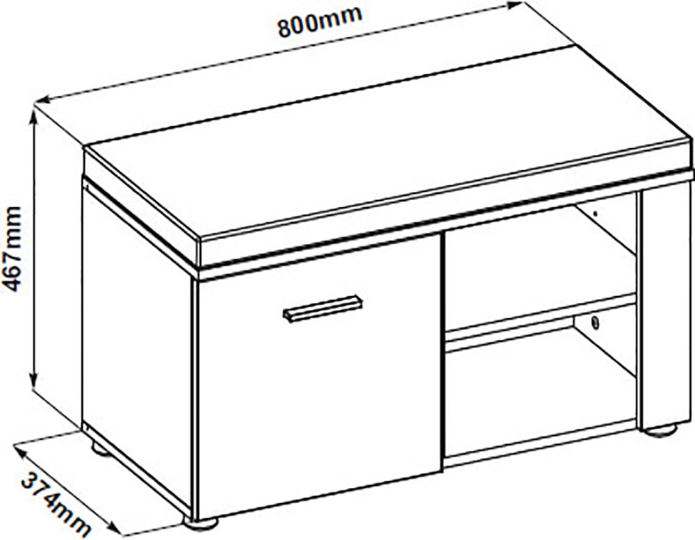 Innostyle Bank »Sparks Schuhbank, 80x47x38cm (B/H/T)«, (1 St.), 1 türig, 2 Böden, Softclose, 1 Sitzkissen