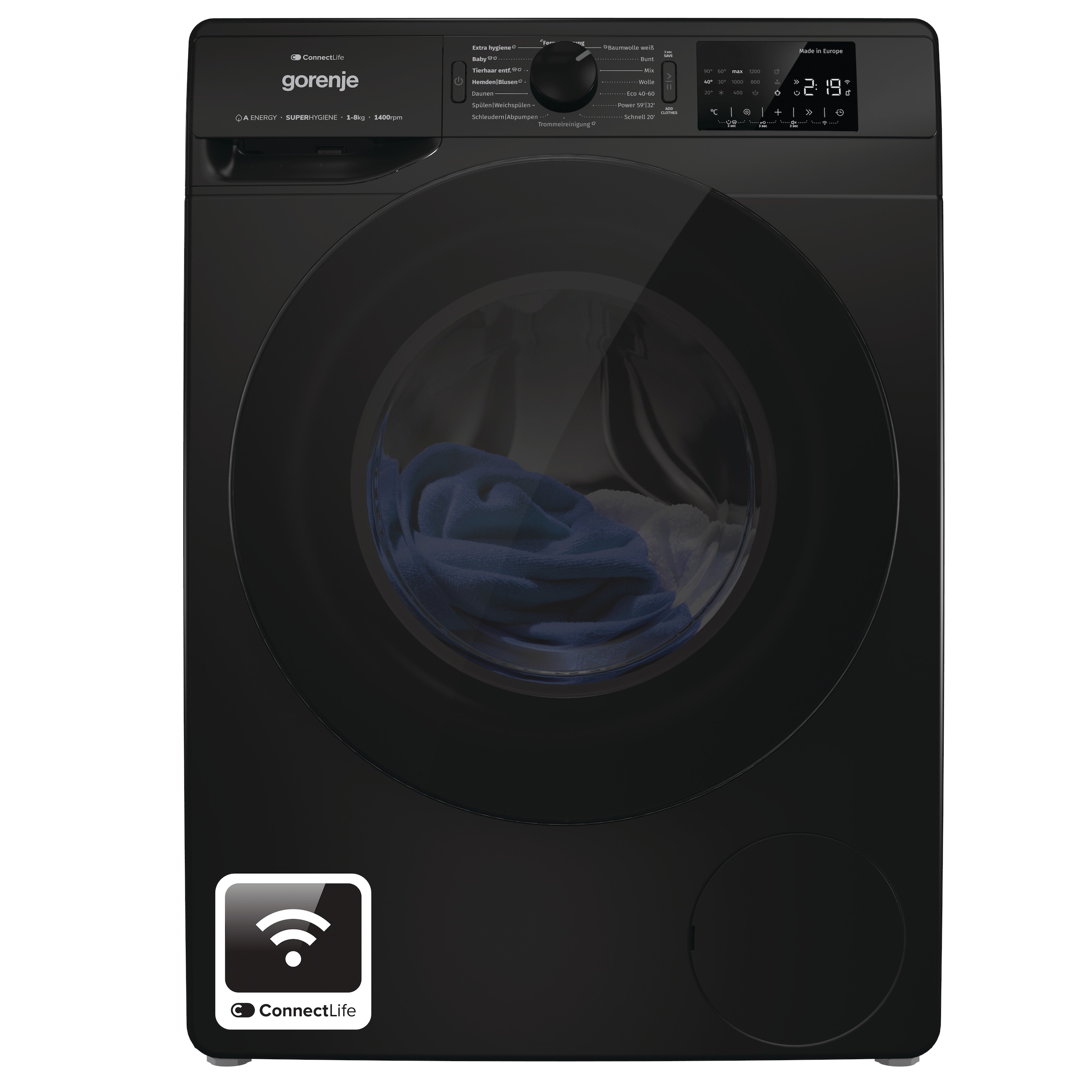 GORENJE Waschmaschine »WPNEI84A1DTSB«, 8 kg, 1400 U/min, Energieklasse A-10%