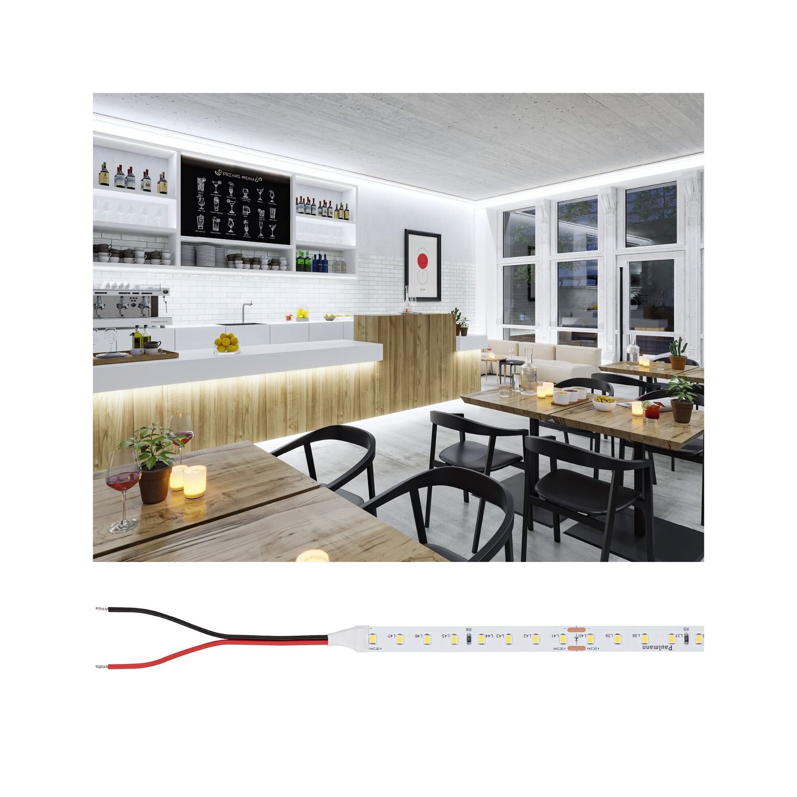 Paulmann LED-Streifen »Pro Strip Silver P75 5m 840 IP20 24V DC 23W« günstig online kaufen