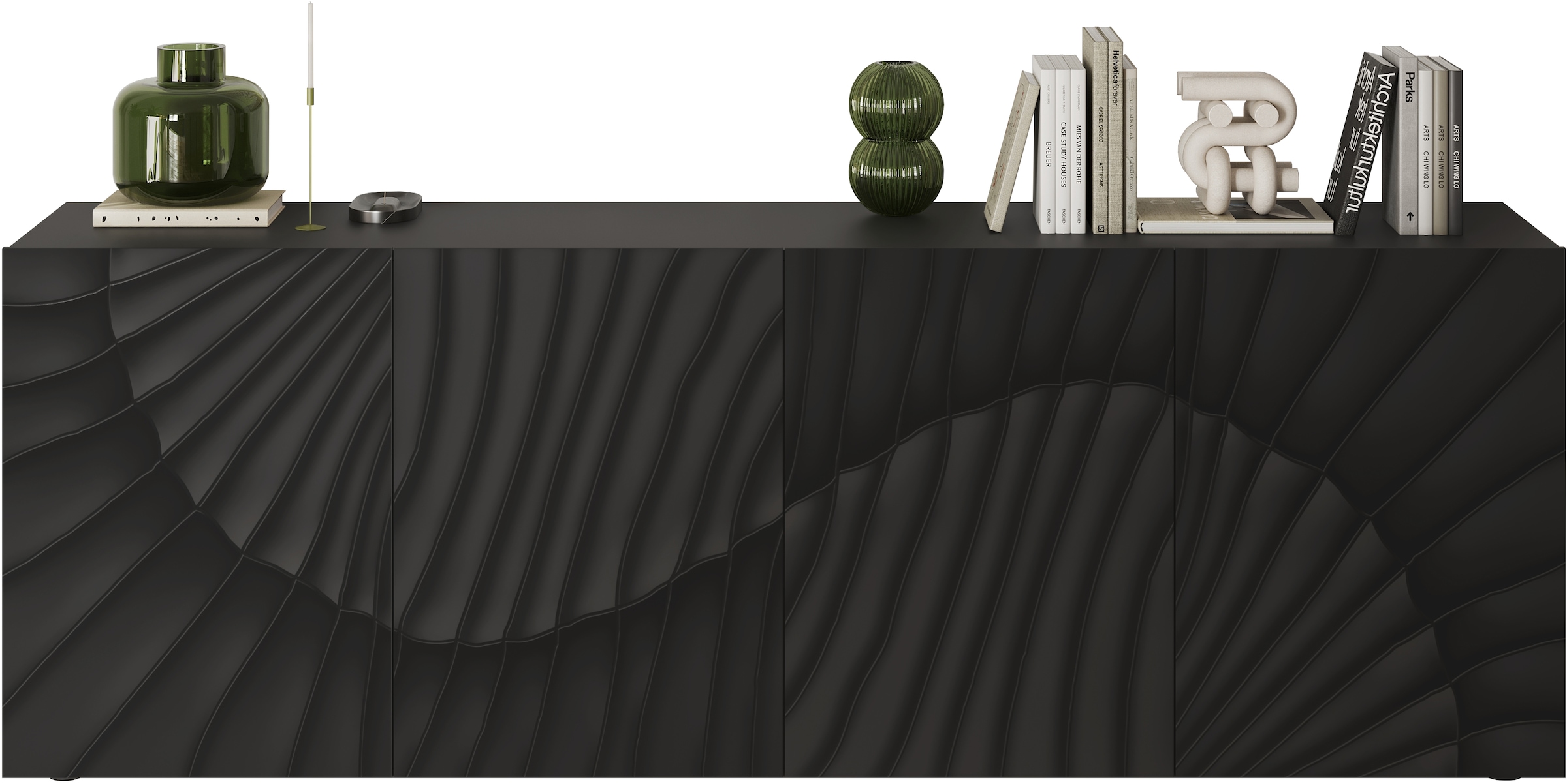 INOSIGN Sideboard »Snake Breite 241 cm, moderne Kommode mit 4 Türen«, Anrichte mit viel Stauraum, Front mit besonderem Siebdruck