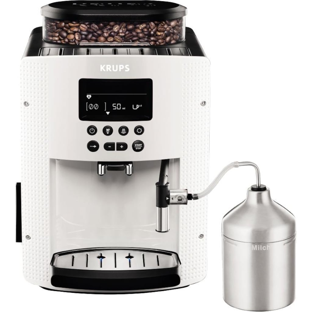 Krups Kaffeevollautomat »EA8161«, inkl. Edelstahl-Milchbehälter, 3 Temperaturstufen + 3 Mahlstärken