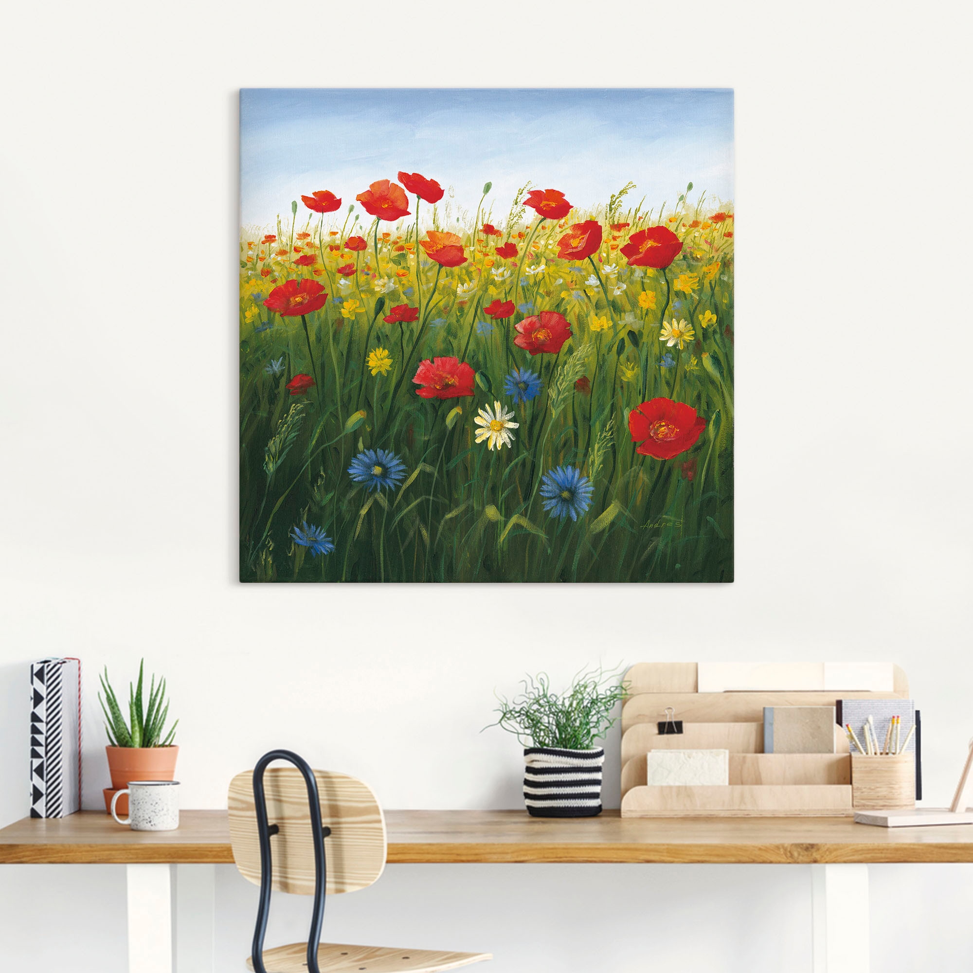 als bestellen Wandaufkleber Raten in Artland versch. »Mohnblumen auf Alubild, Wandbild St.), oder I«, (1 Landschaft Blumenwiese, Poster Leinwandbild, Größen