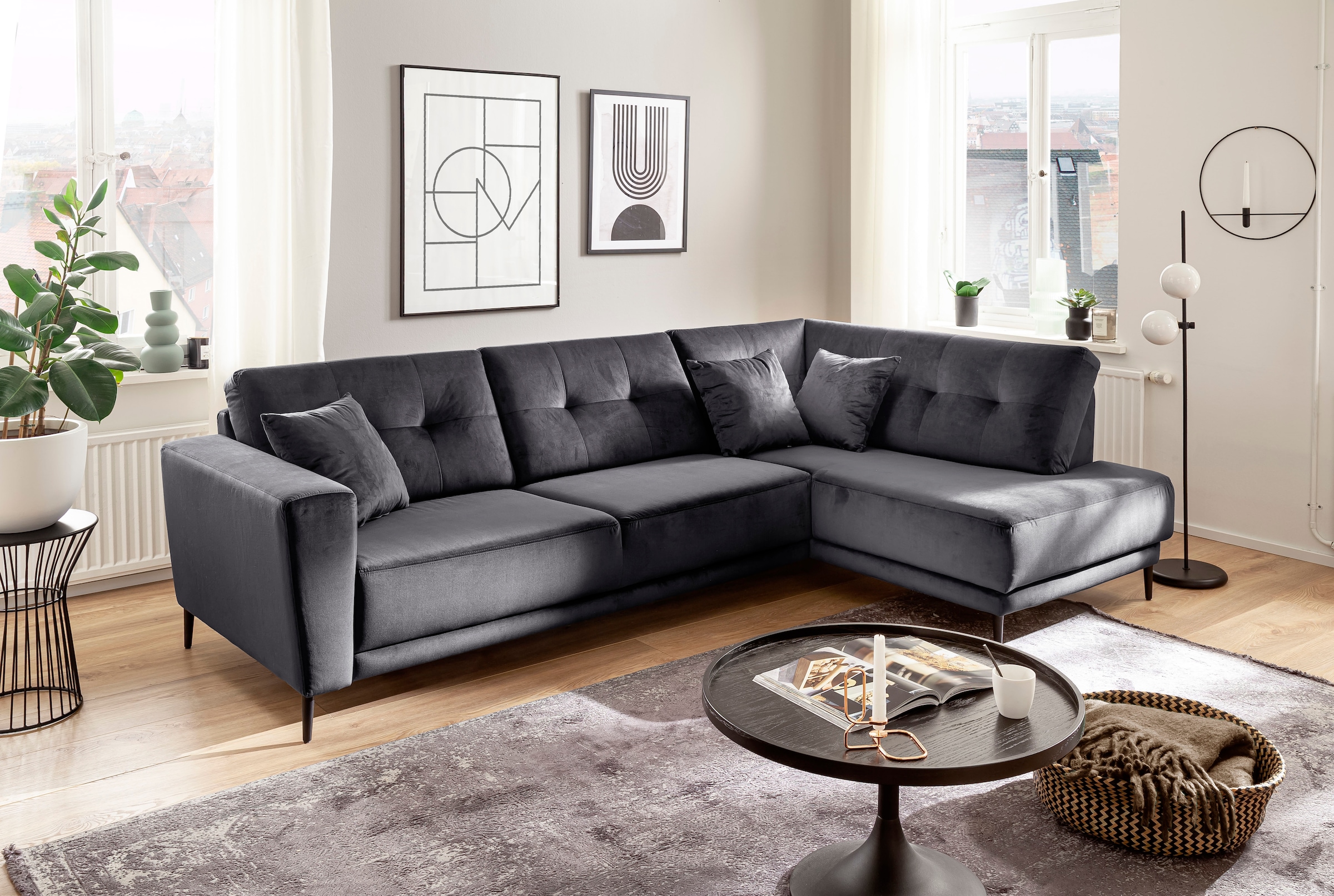 Trends by HG Polsterecke »Barcelona L-Form«, mit Metallfuss, frei im Raum s günstig online kaufen