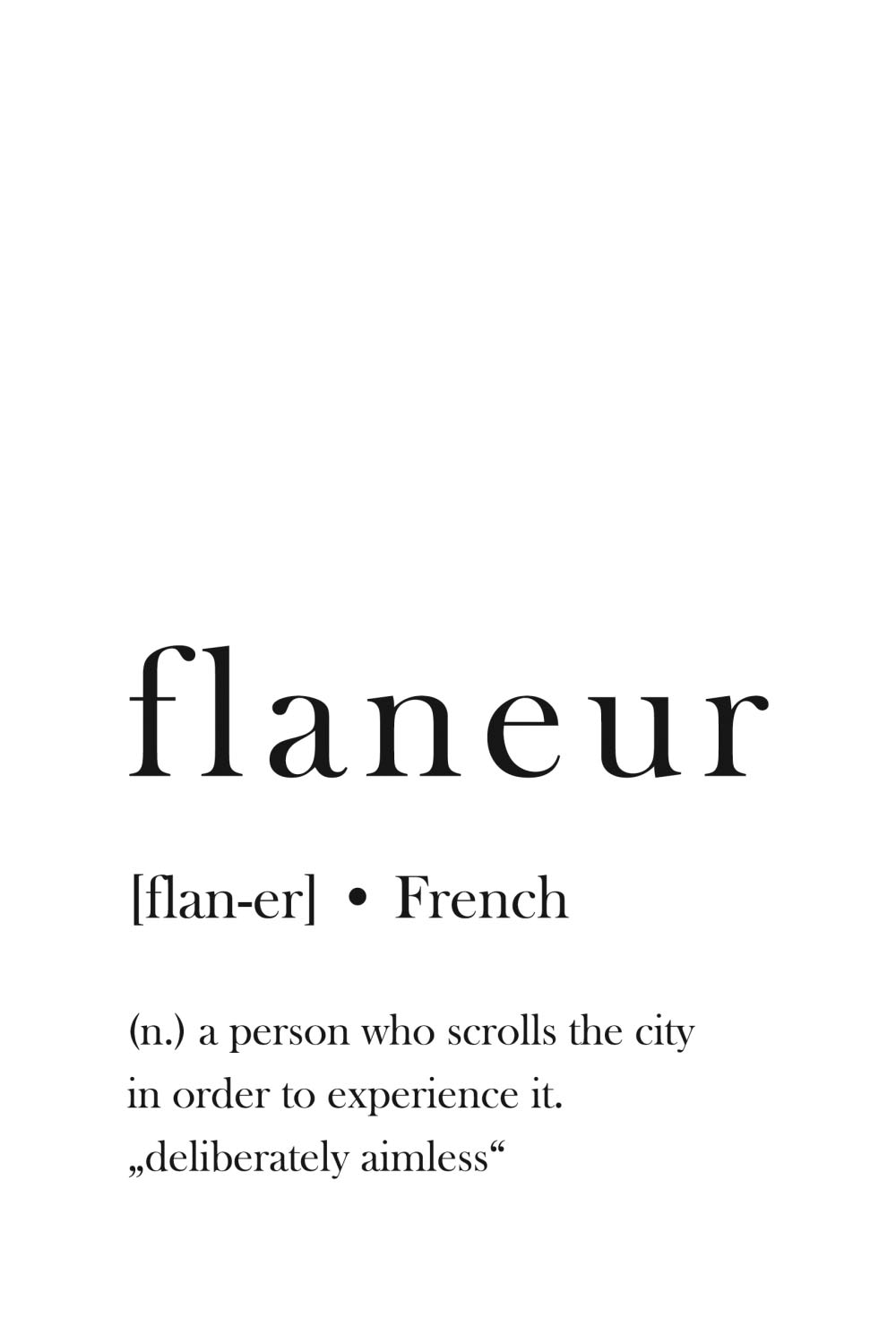 queence Acrylglasbild »flaneur«, Schwarz-Weiß-Sprüche-Sprüche & Texte-Schri günstig online kaufen