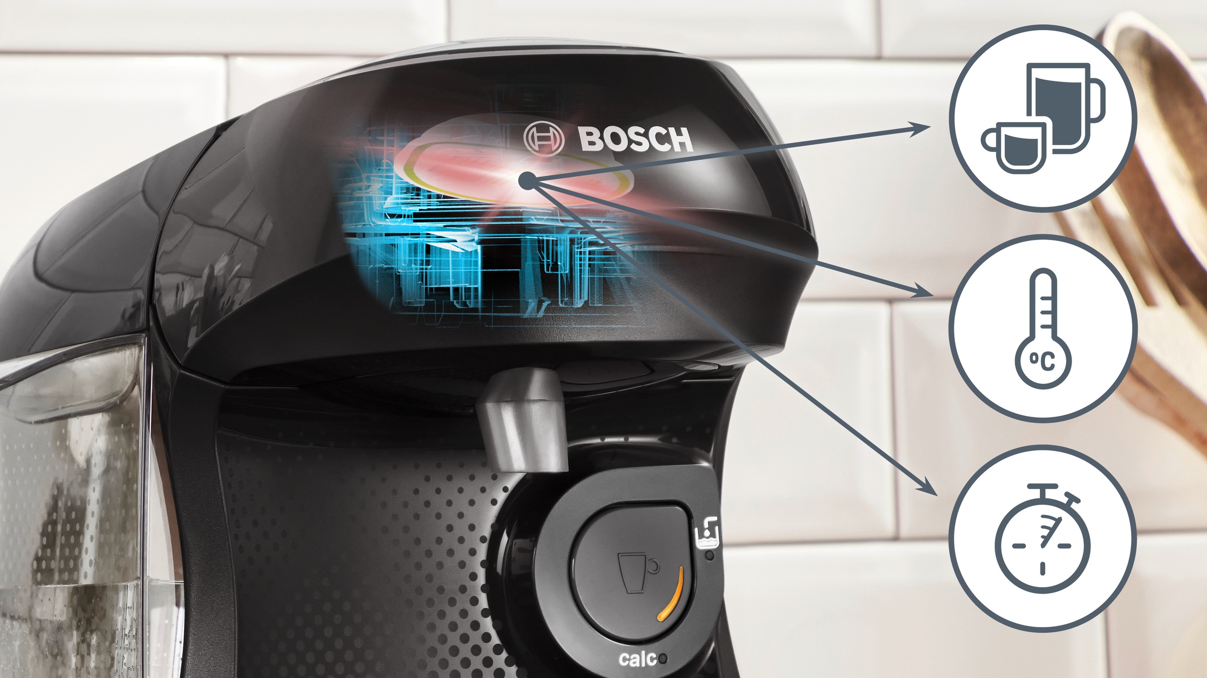 TASSIMO Kapselmaschine »Happy TAS1002N, über 70 Getränke, platzsparend«, nachhaltig, geeignet für alle Tassen, Wassertank 0,7 L, schwarz