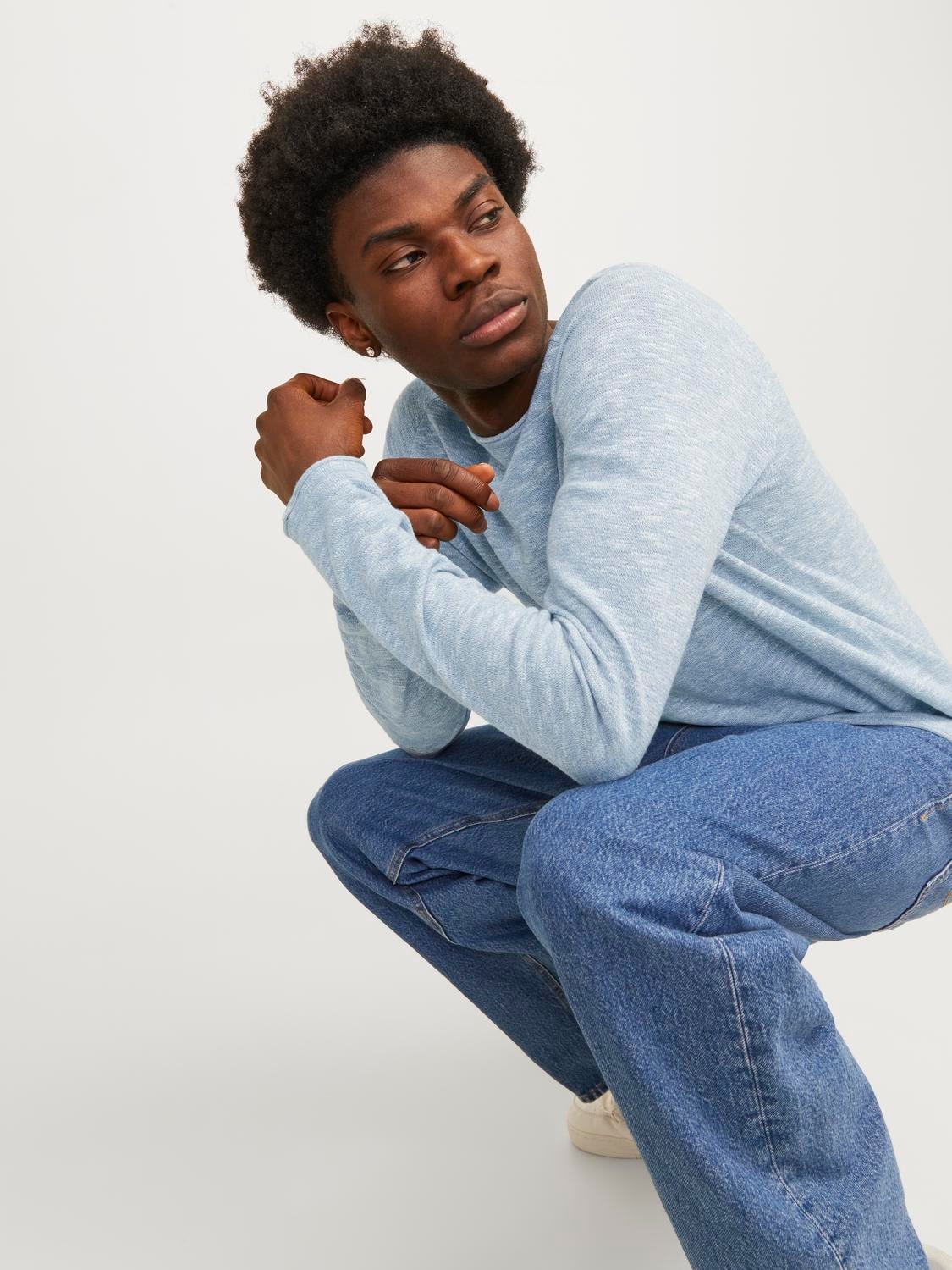 Jack & Jones Strickpullover »JJELINEN KNIT CREW NECK SN«